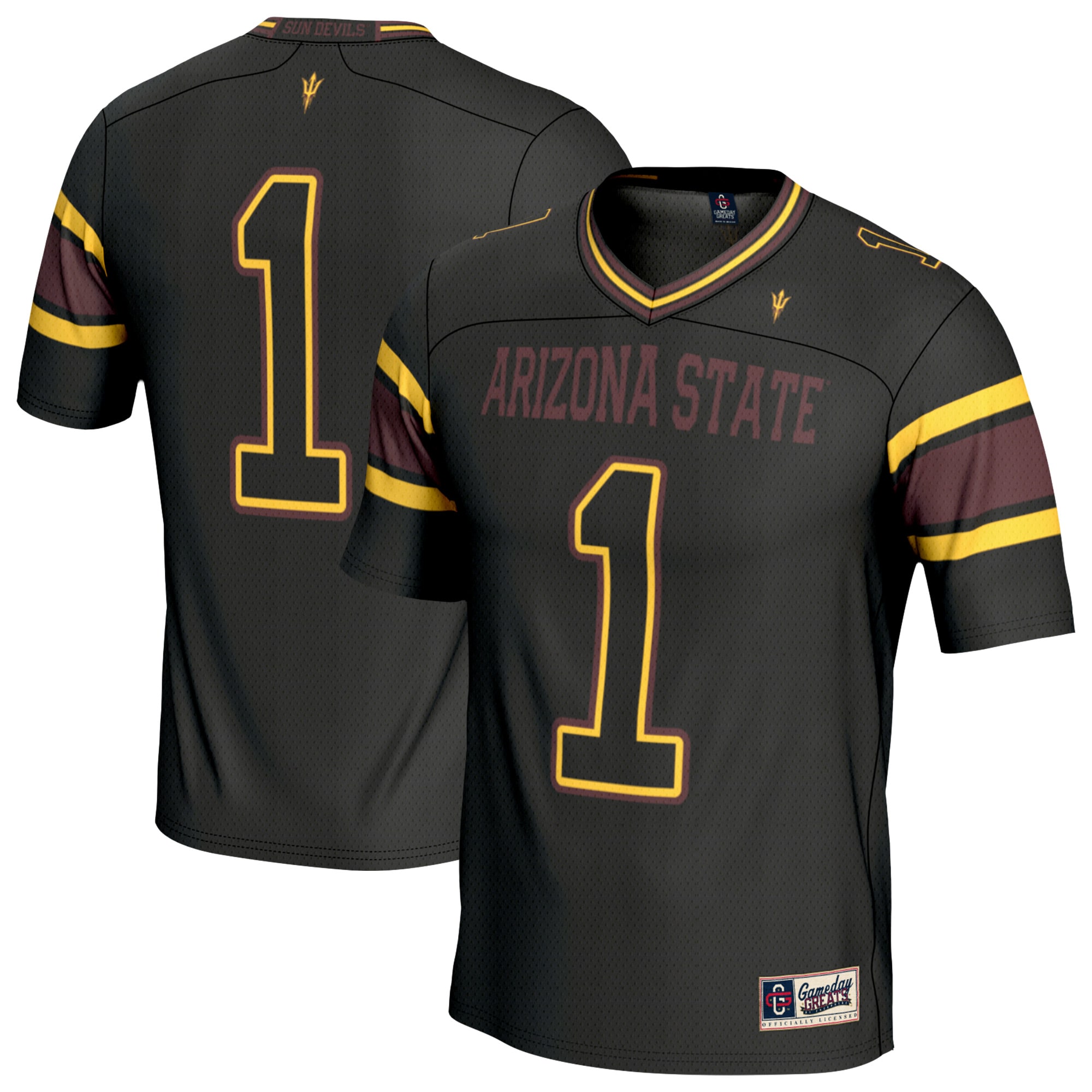  #1 Arizona State Sun Devils GameDay Greats Youth Lightweight Collegiate Football Fashion Jersey - Black
