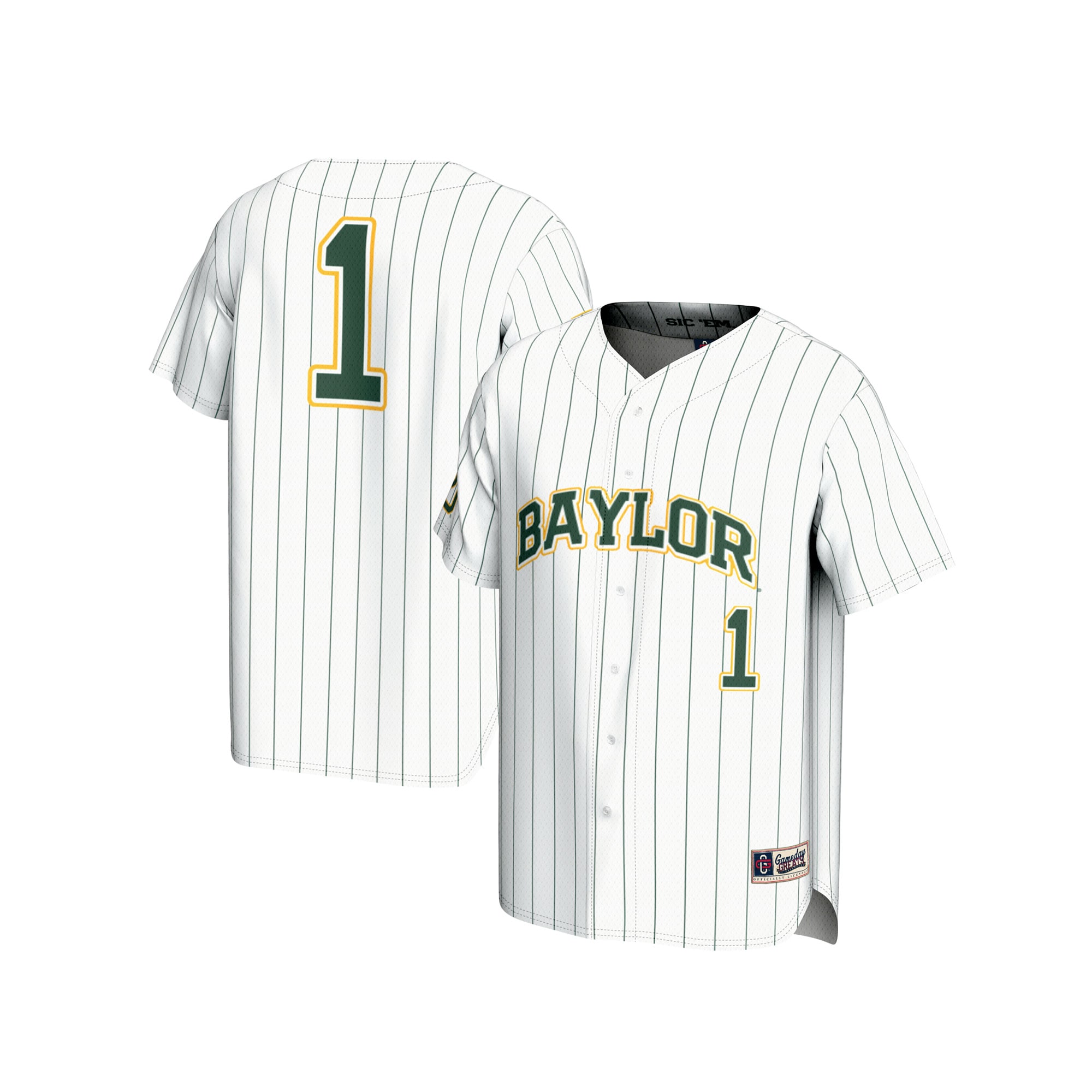  #1 Baylor Bears GameDay Greats Unisex Lightweight Baseball Fashion Jersey