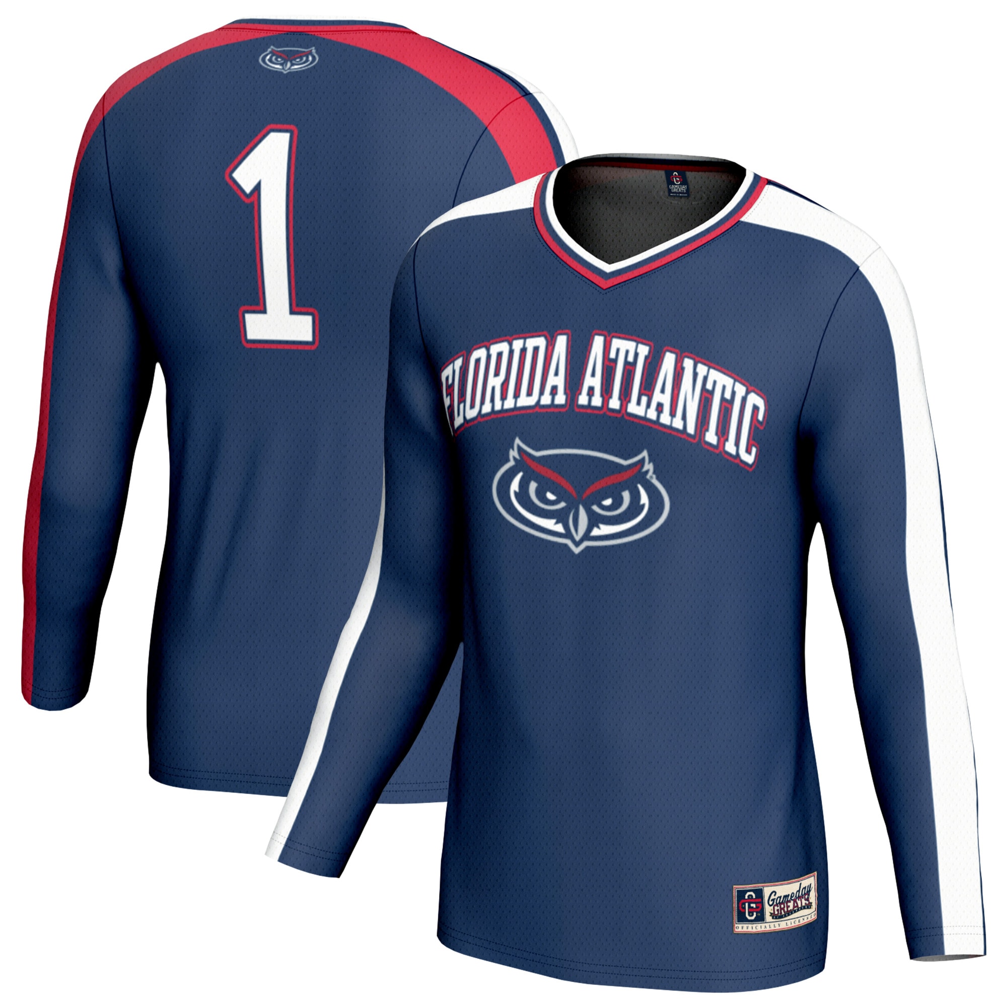  #1 Florida Atlantic Owls GameDay Greats Youth Lightweight Collegiate Volleyball Fashion Jersey - Navy