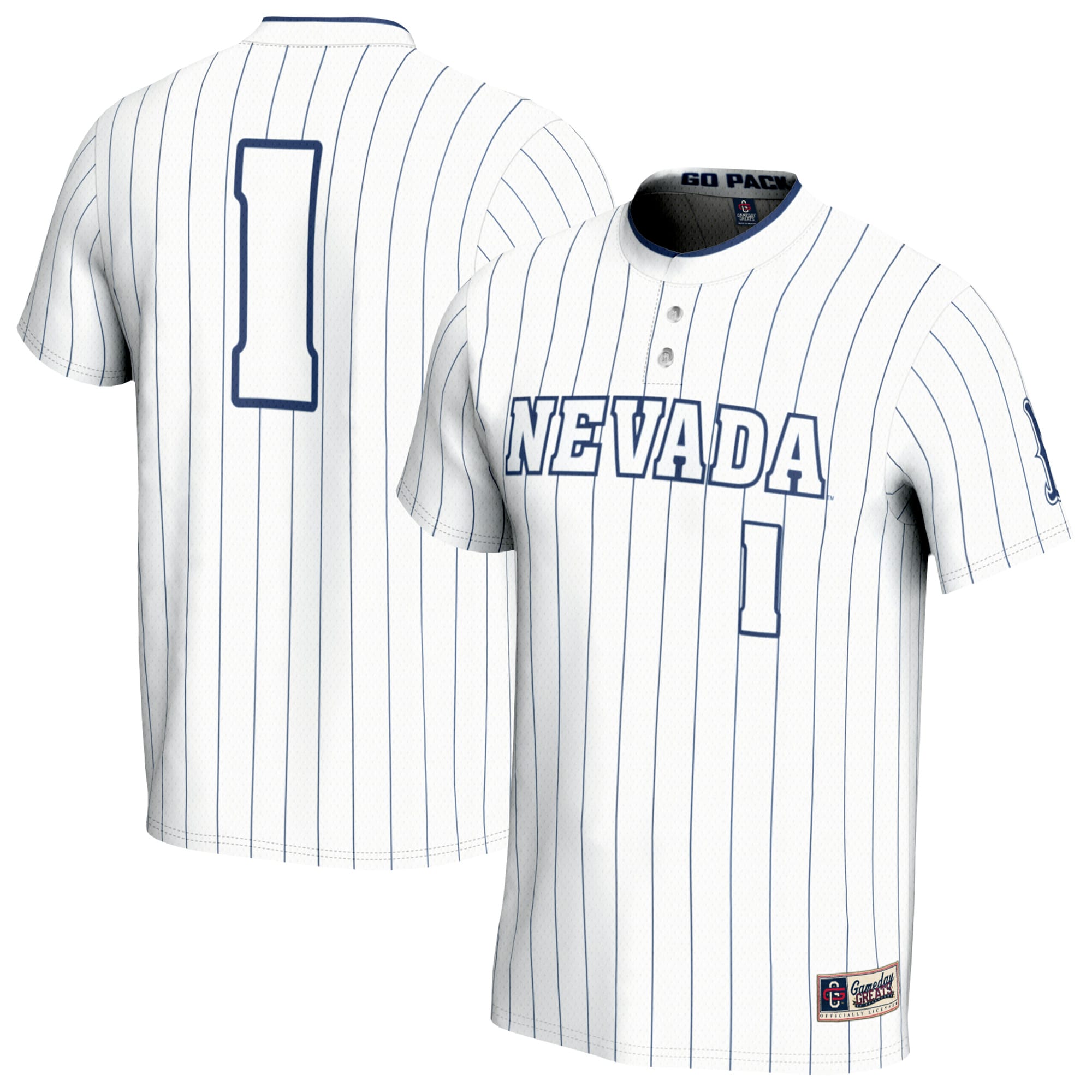  #1 Nevada Wolf Pack GameDay Greats Unisex Lightweight Collegiate Softball Fashion Jersey - White