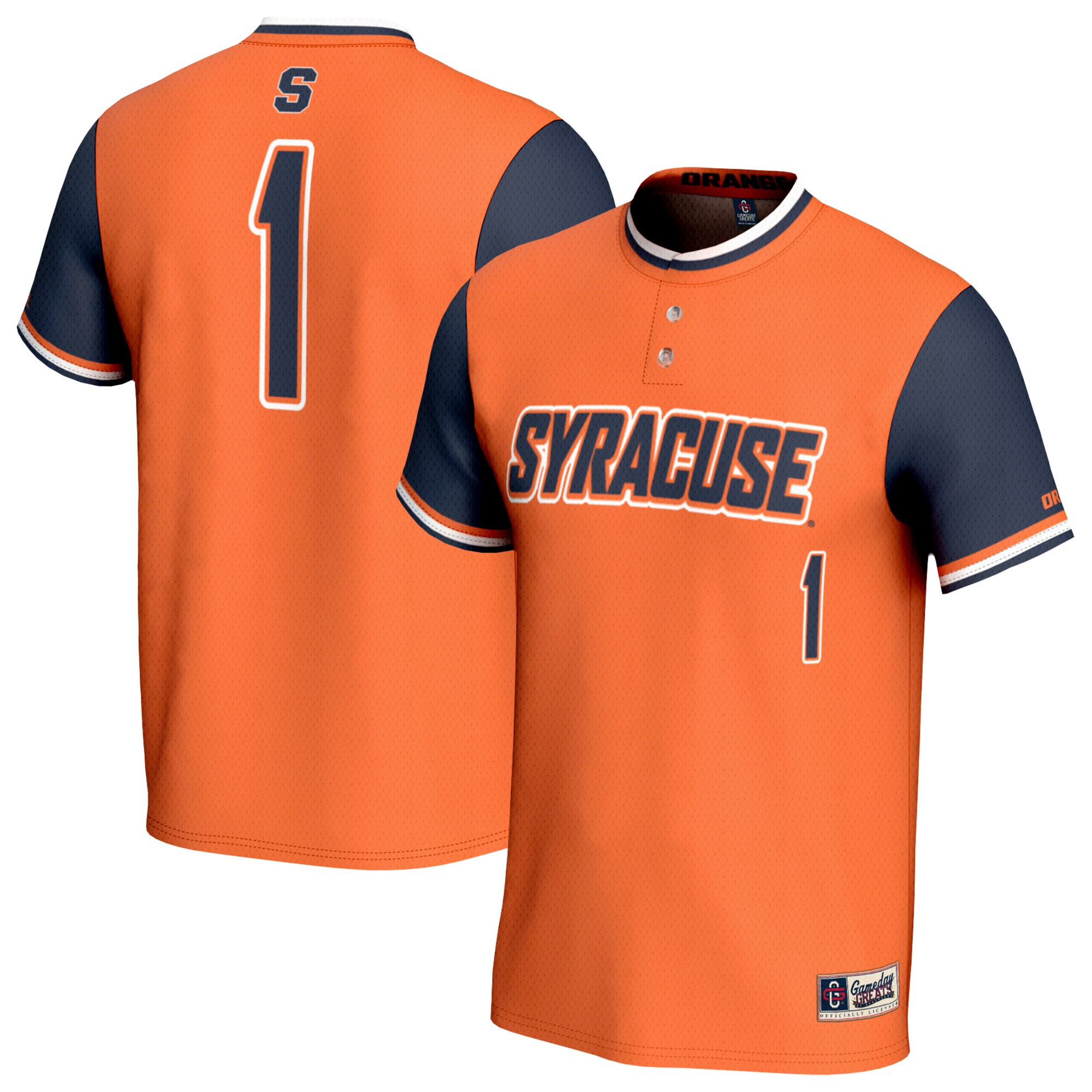  #1 Syracuse Orange GameDay Greats Youth Lightweight Collegiate Softball Fashion Jersey - Orange