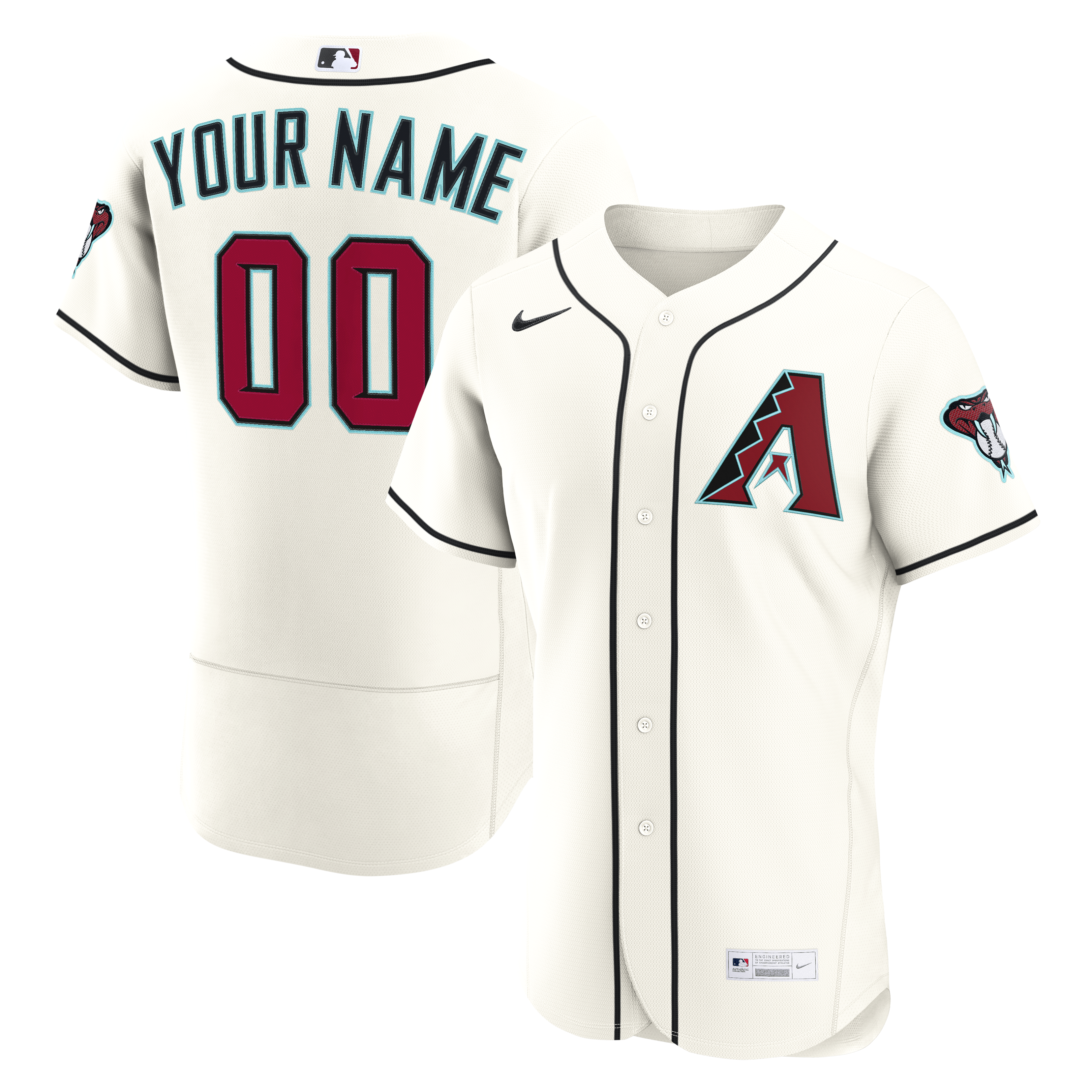  Arizona Diamondbacks Home Custom Jersey - Cream