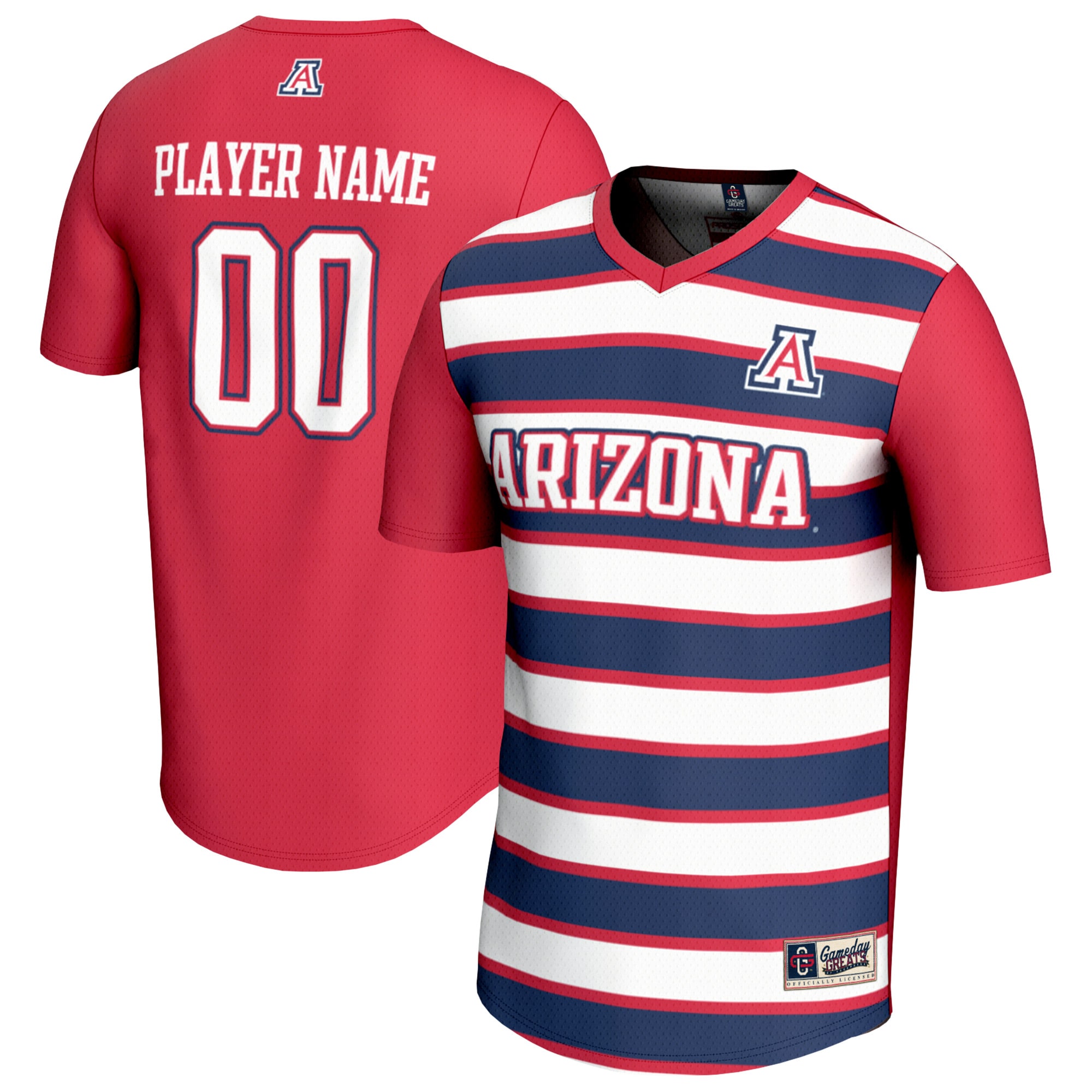  Arizona Wildcats GameDay Greats Unisex NIL Pick-A-Player Collegiate Women's Soccer Lightweight Fashion Jersey - Red/Navy