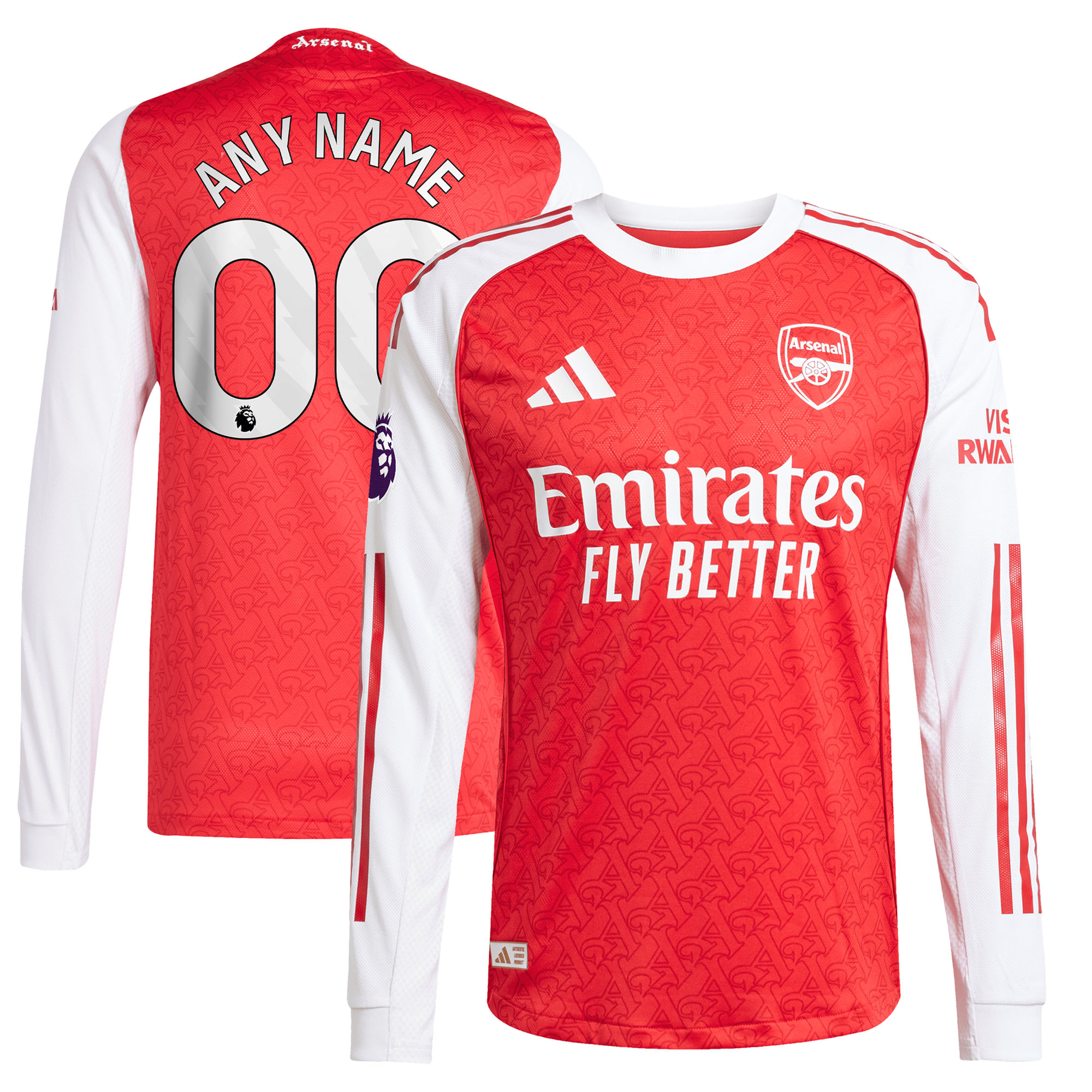  Arsenal 2025/26 Home Long Sleeve Custom Jersey