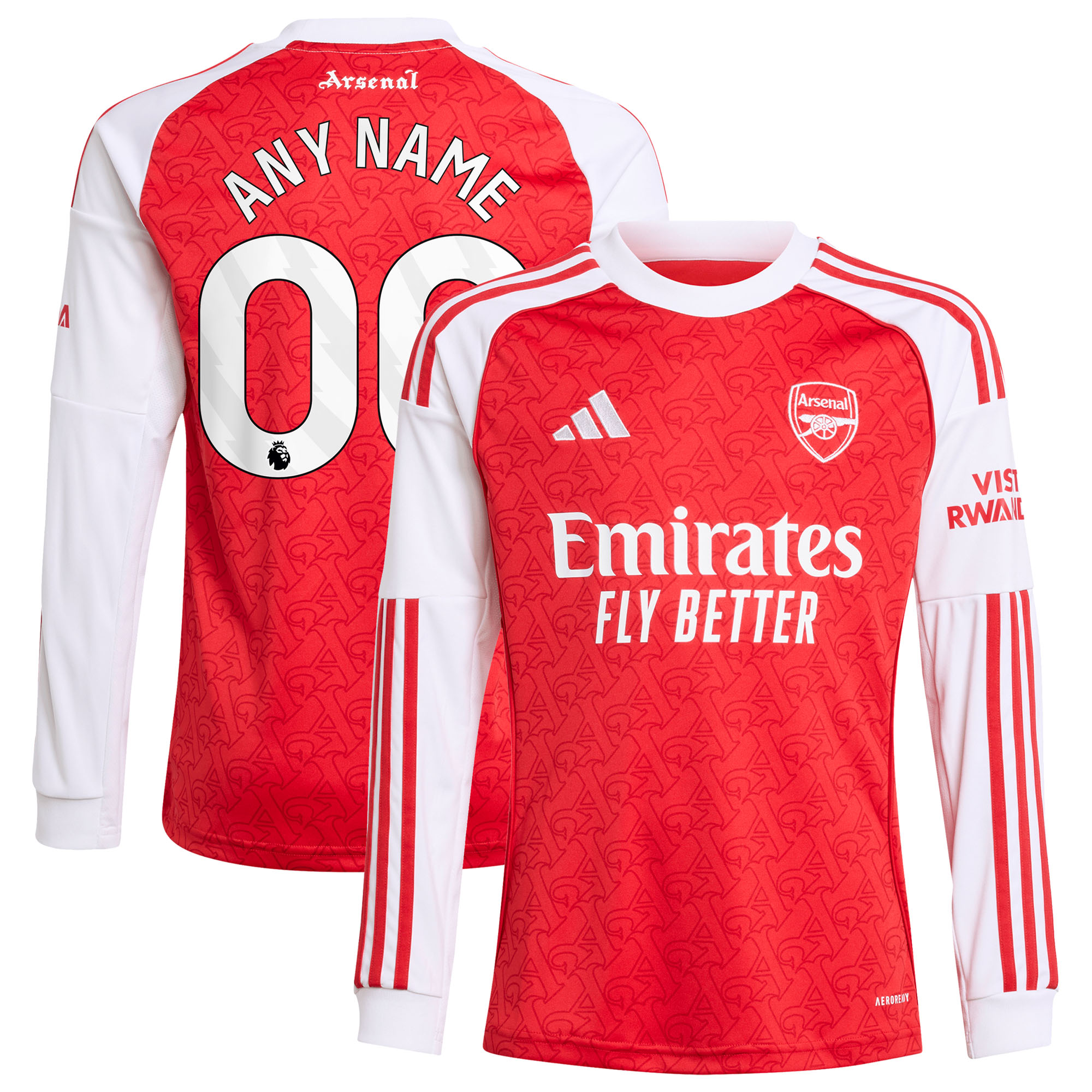  Arsenal Youth 2025/26 Home Long Sleeve Custom Jersey - Red