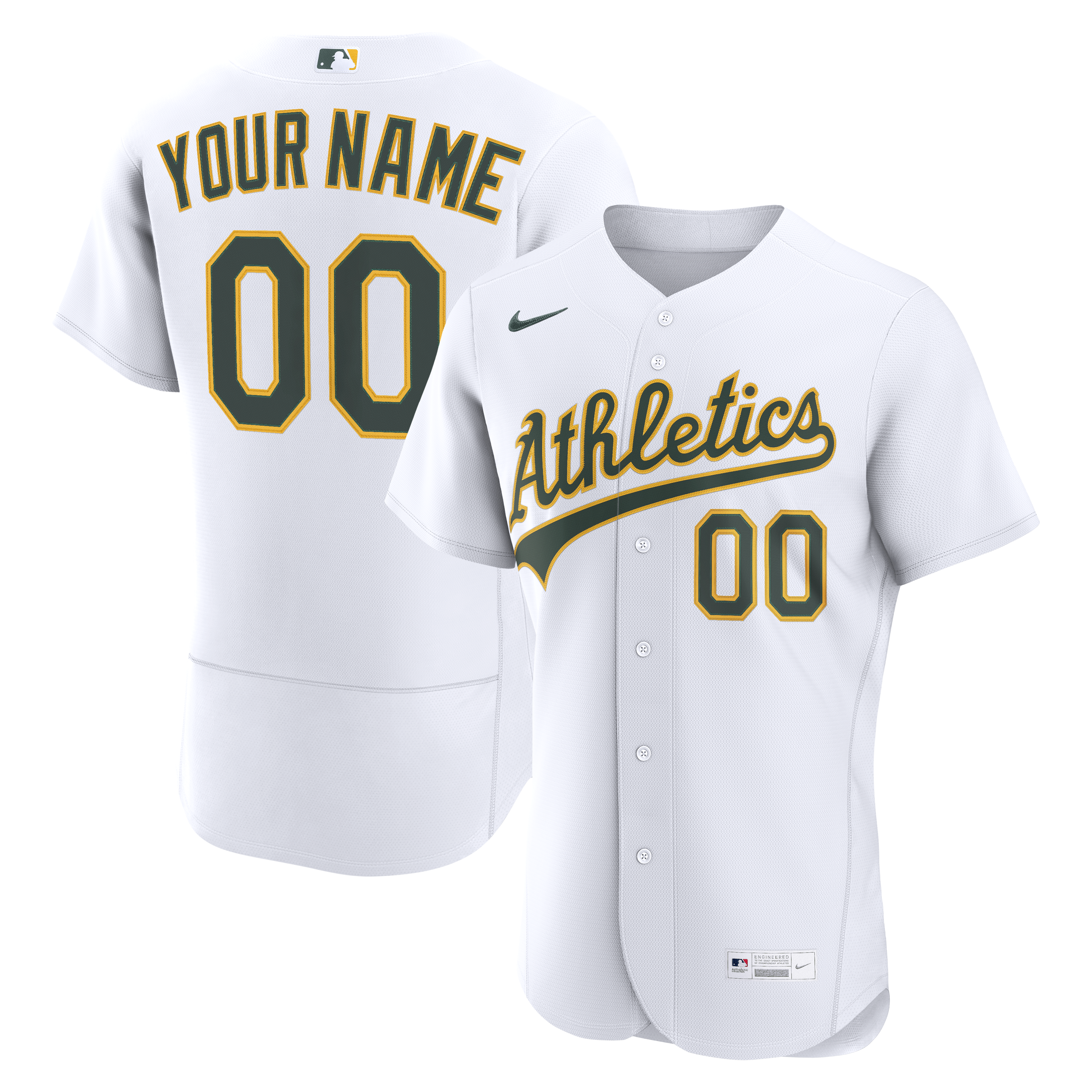  Athletics Home Custom Jersey - White