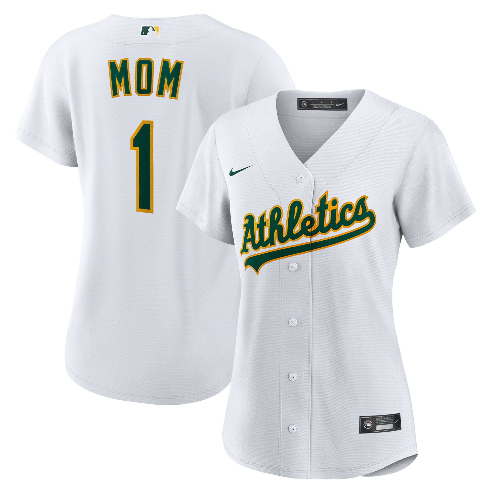  Athletics Women's #1 Mom Home Jersey - White