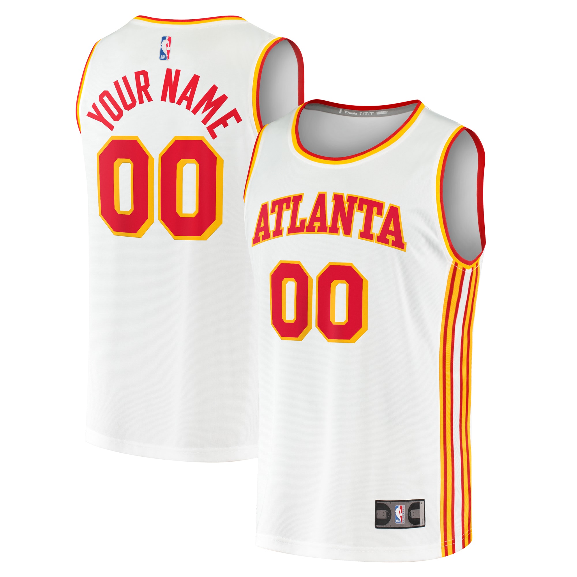  Atlanta Hawks Fanatics Youth Fast Break Custom Jersey - Association Edition - White