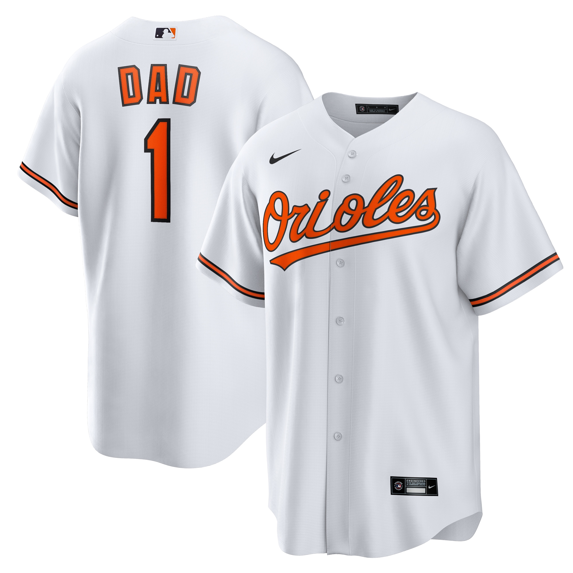  Baltimore Orioles #1 Dad Home Jersey - White