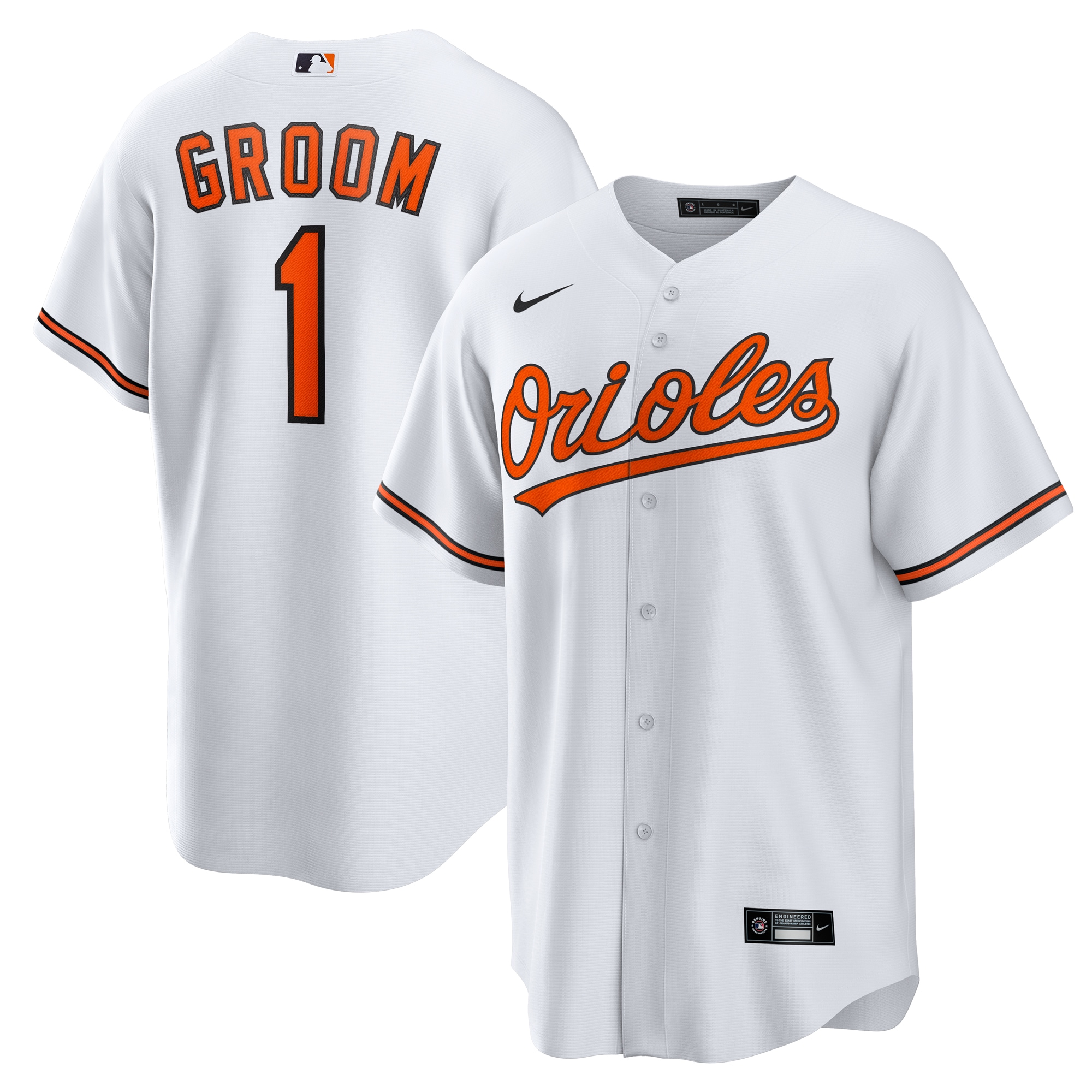  Baltimore Orioles #1 Groom Home Jersey - White