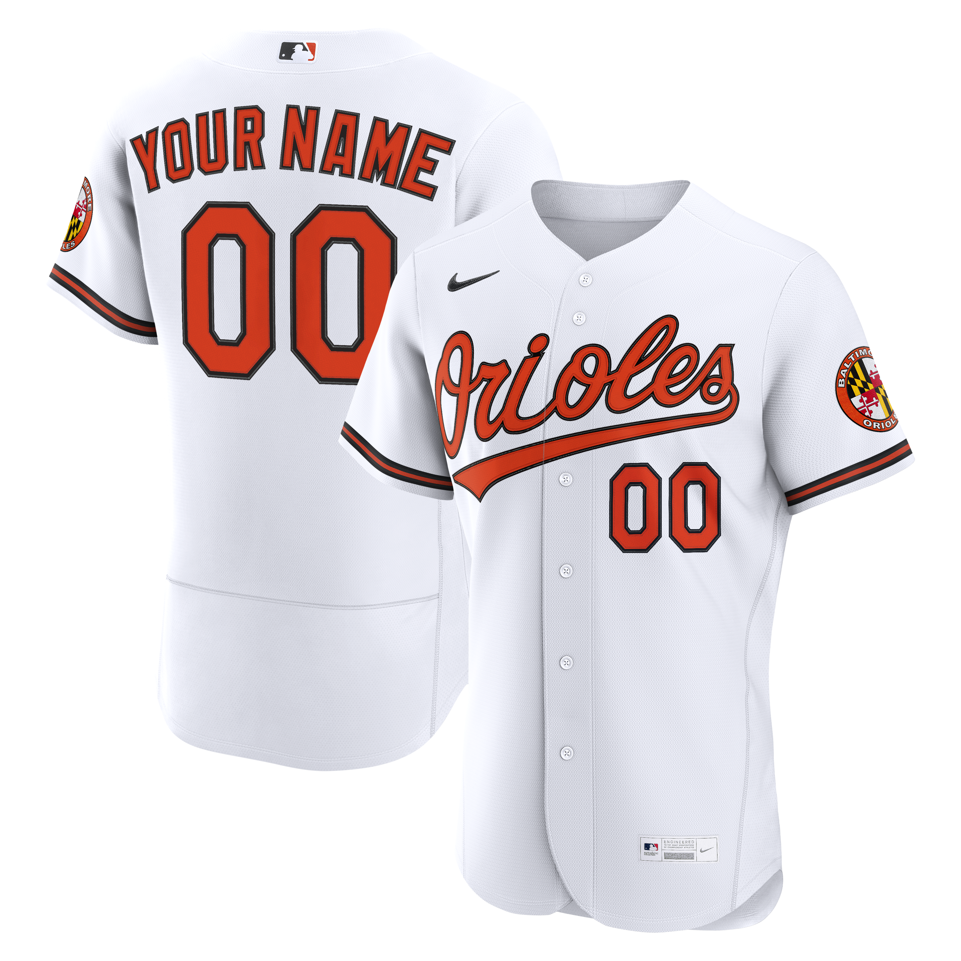  Baltimore Orioles Home Custom Jersey - White