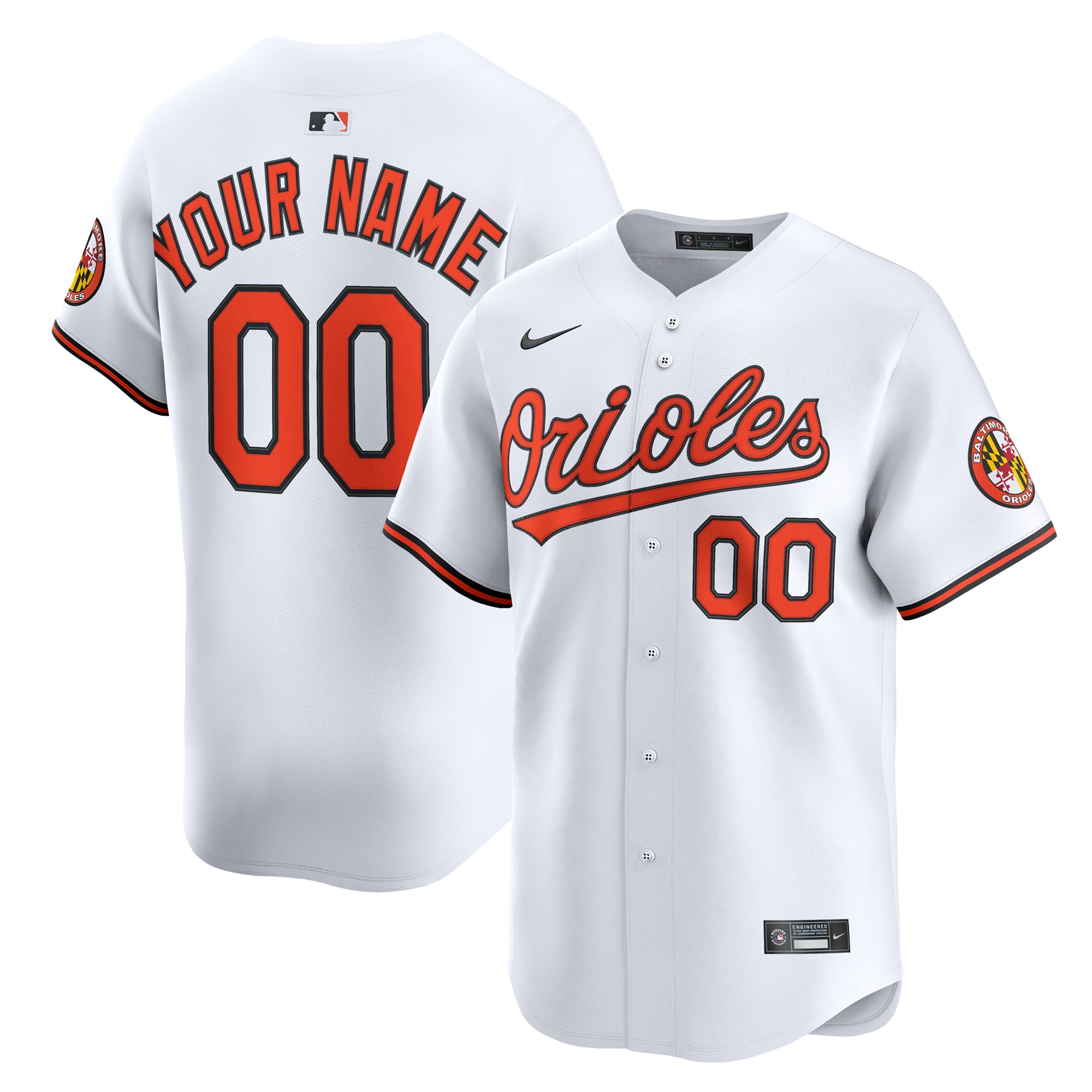  Baltimore Orioles Youth Home Custom Limited Jersey - White