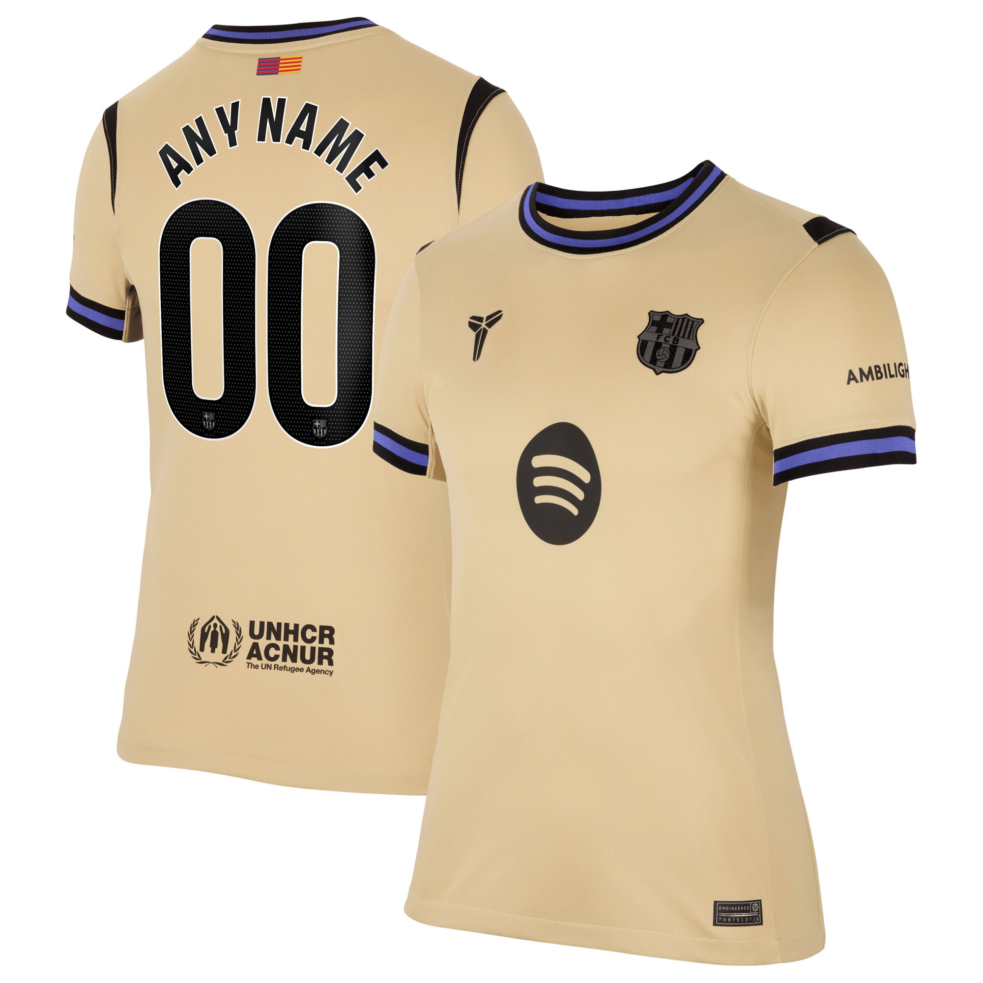  Barcelona Women's 2025/26 Away Stadium Custom Jersey - Gold