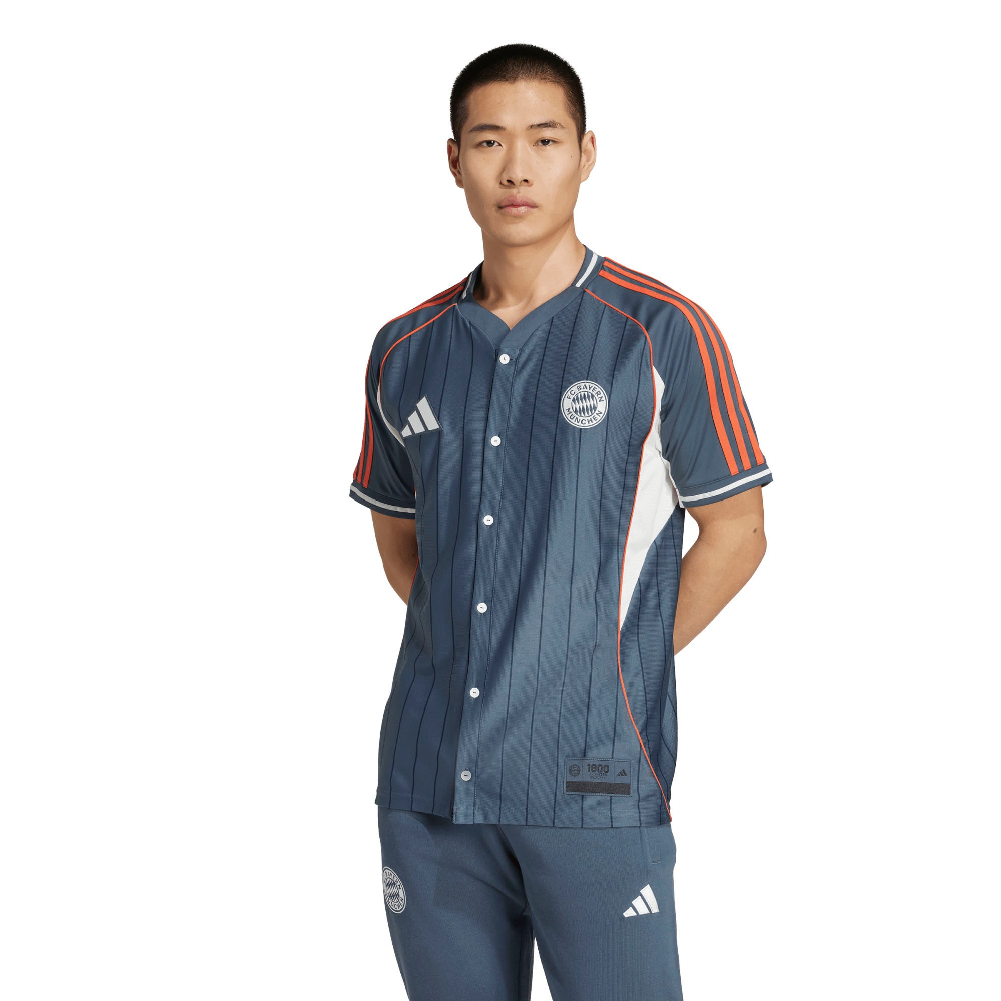  Bayern Munich US Pack Full-Button Baseball Jersey - Gray