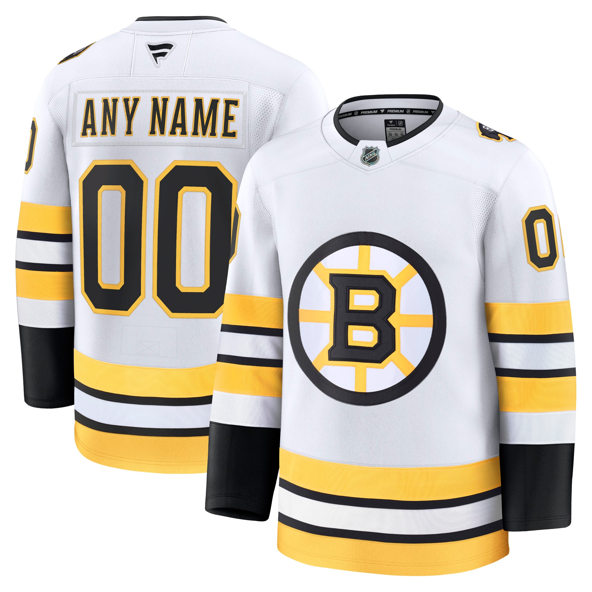  Boston Bruins Fanatics Away Premium Custom Jersey