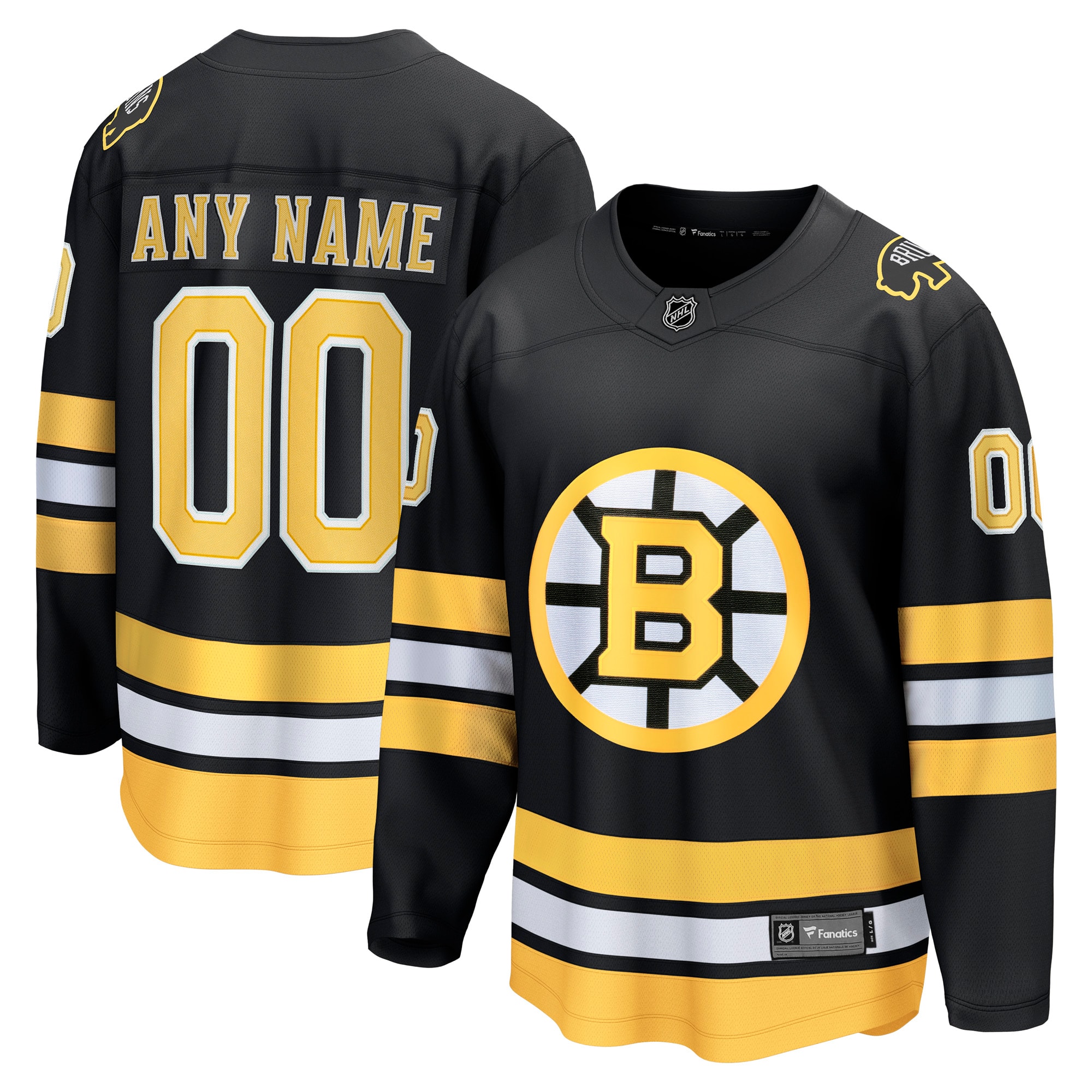  Boston Bruins Fanatics Home Breakaway Custom Jersey