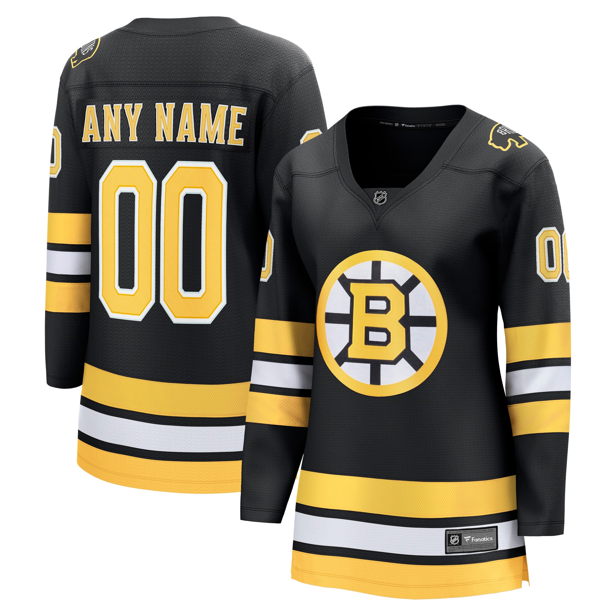  Boston Bruins Fanatics Women's Home Breakaway Custom Jersey - Black