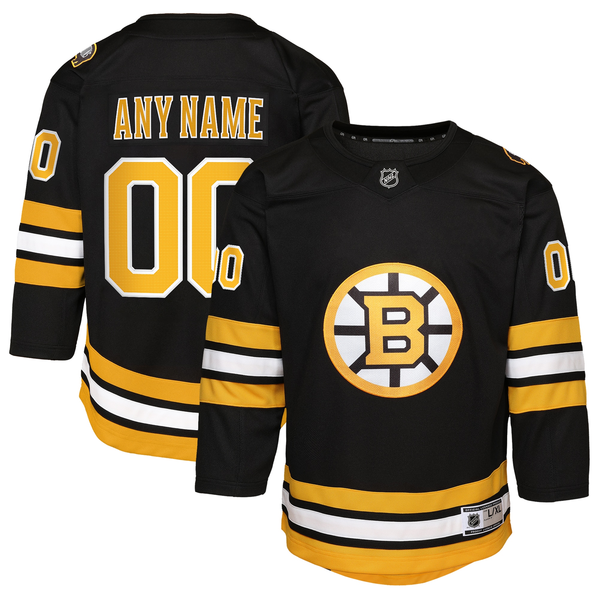  Boston Bruins Youth Home Custom Premier Jersey - Black