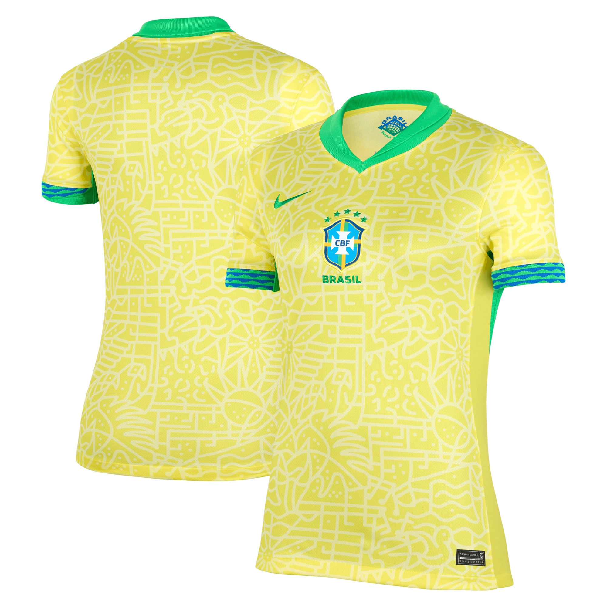  Brazil National Team Women's 2024 Home Stadium Jersey – Yellow