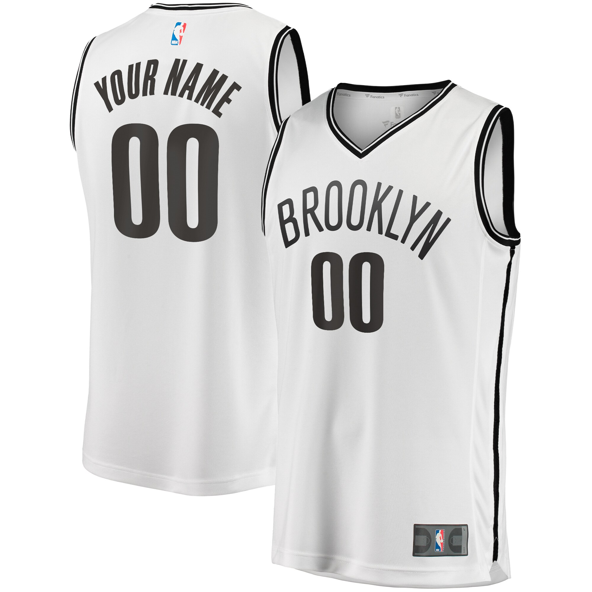  Brooklyn Nets Fanatics Youth Fast Break Custom Jersey - Association Edition - White
