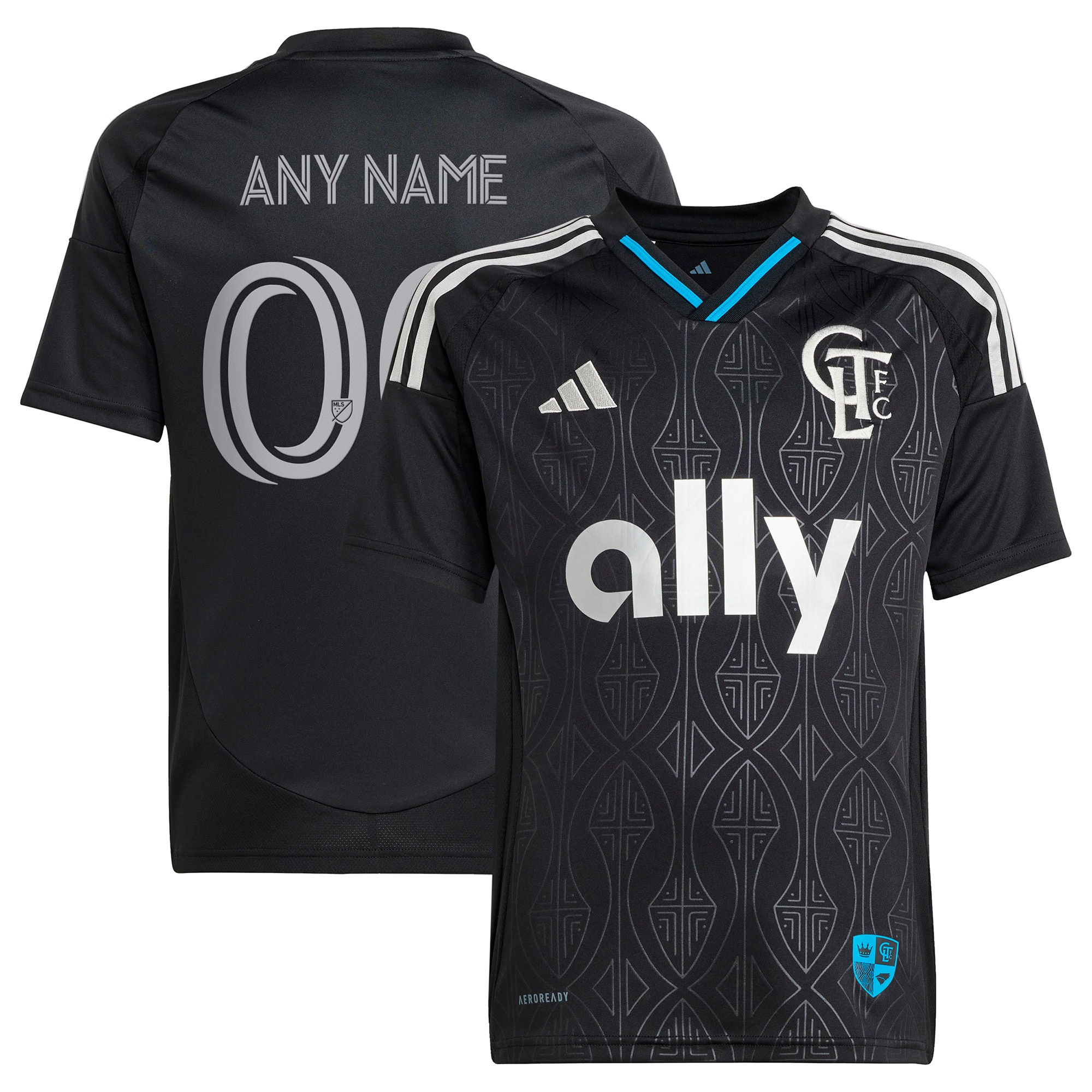  Charlotte FC Youth 2025 Fortress Kit Custom Jersey - Black