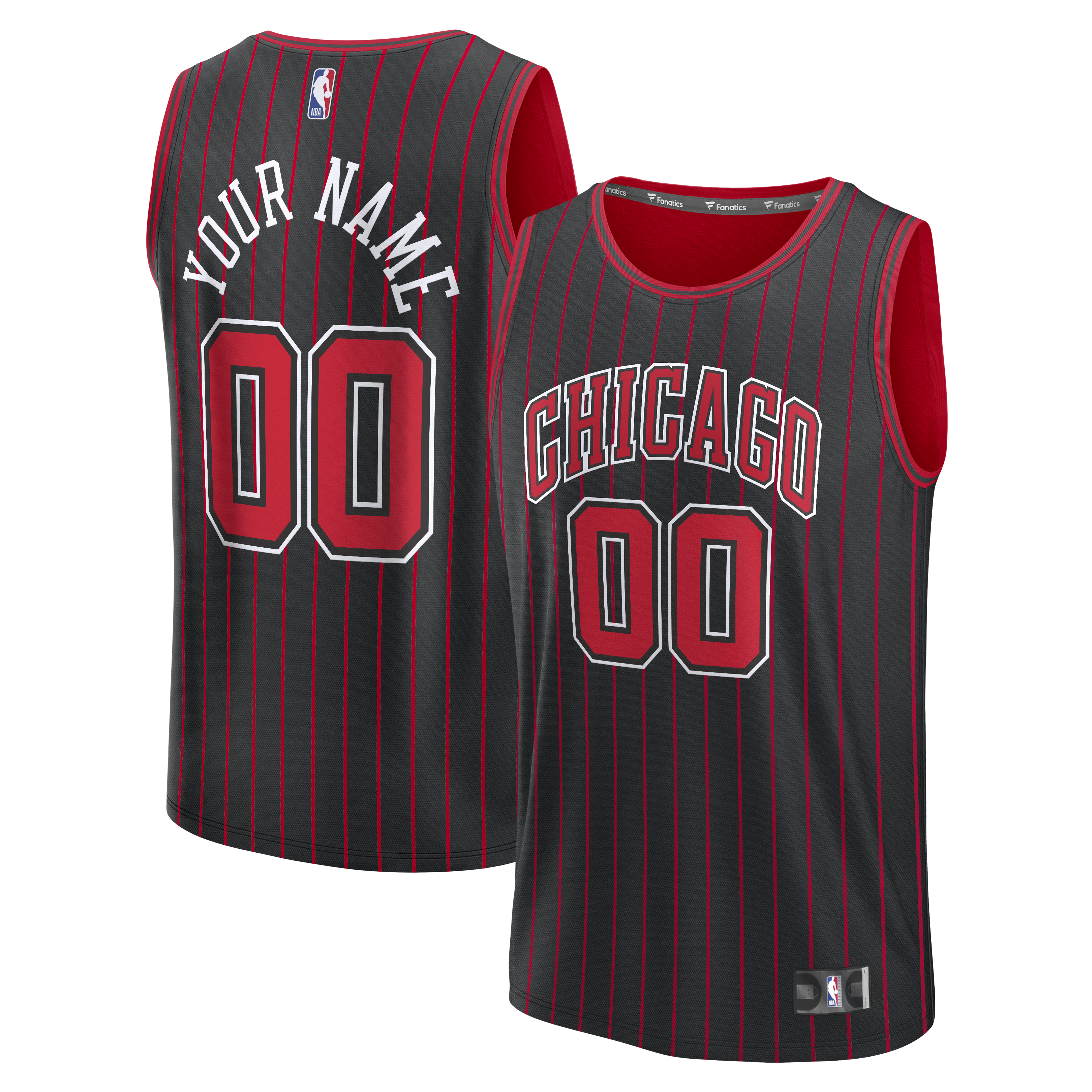  Chicago Bulls Fanatics Fast Break Custom Jersey - Icon Edition