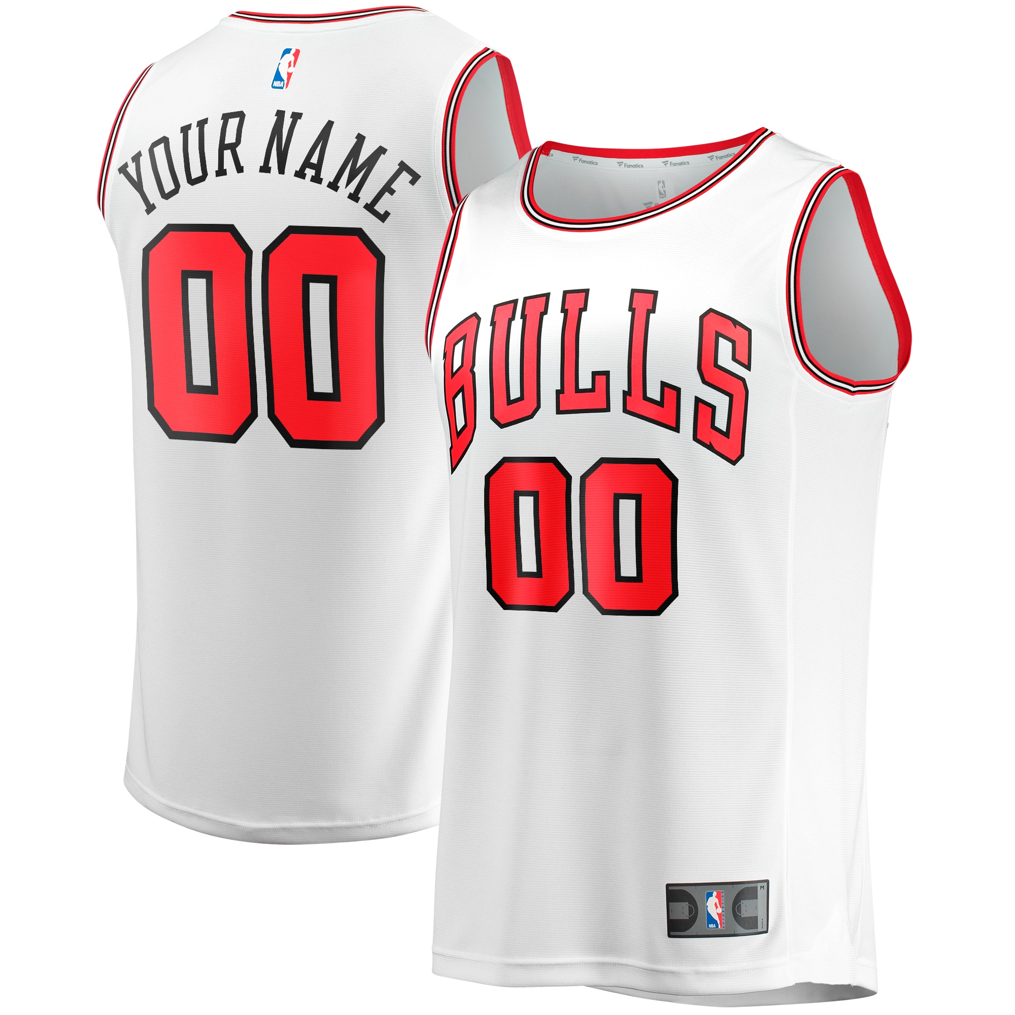  Chicago Bulls Fanatics Youth Fast Break Custom Jersey - Association Edition - White