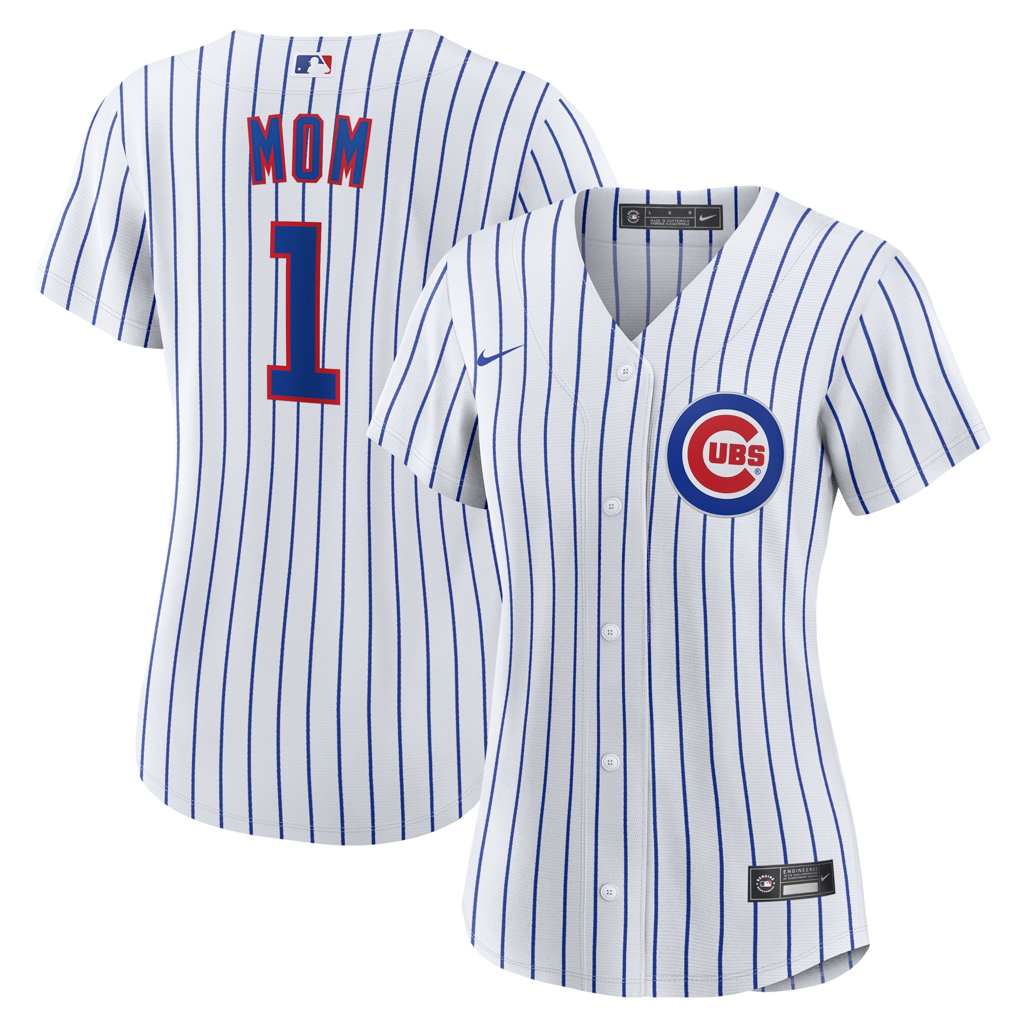  Chicago Cubs Women's #1 Mom Home Jersey - White