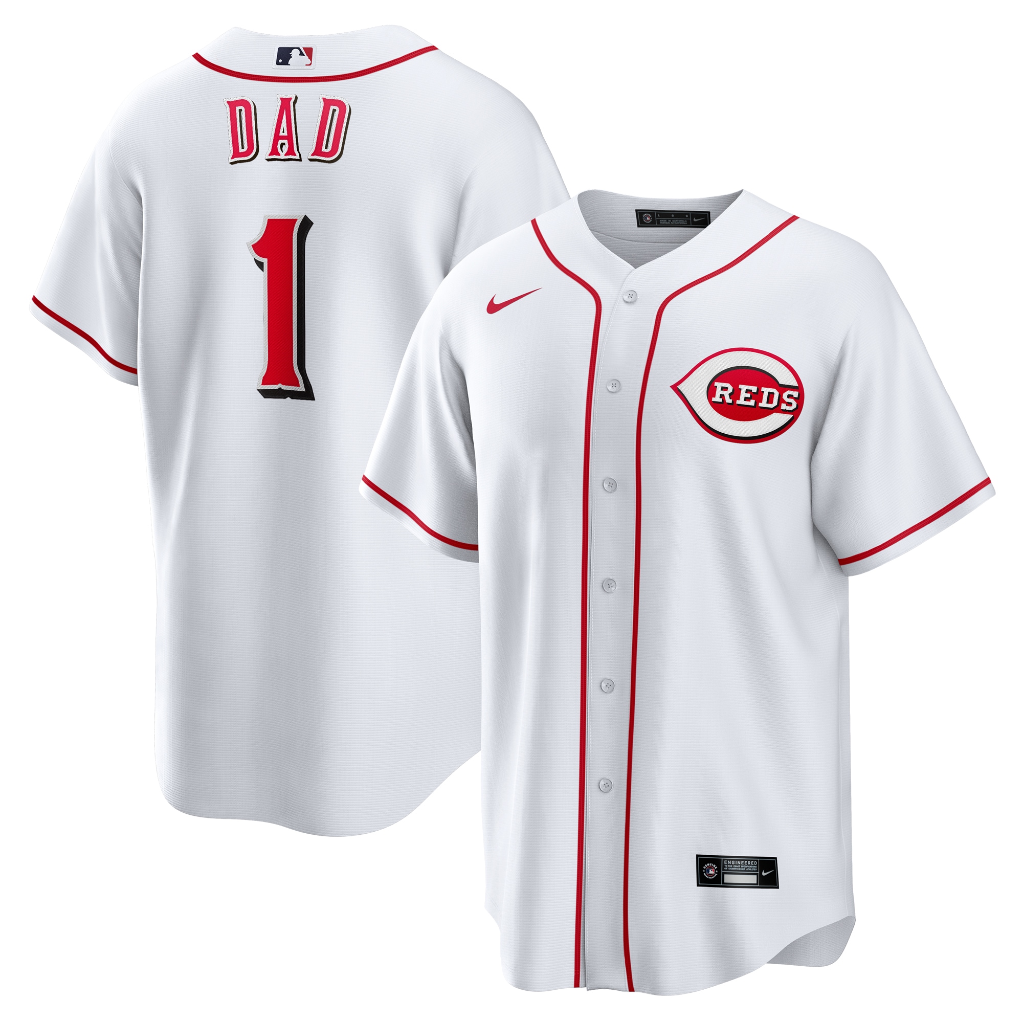  Cincinnati Reds #1 Dad Home Jersey - White