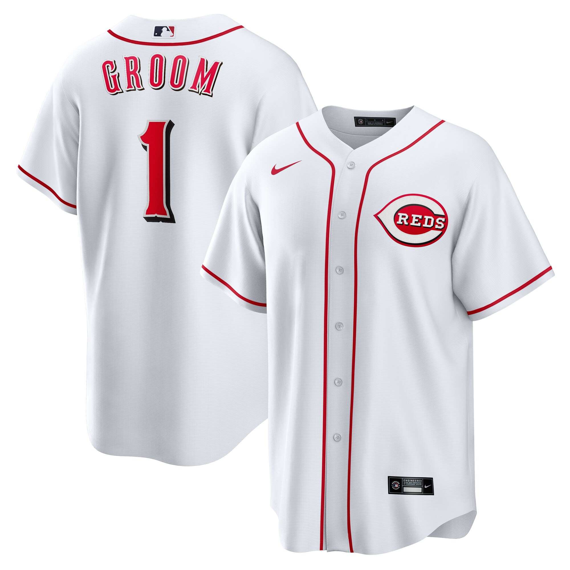  Cincinnati Reds #1 Groom Home Jersey - White