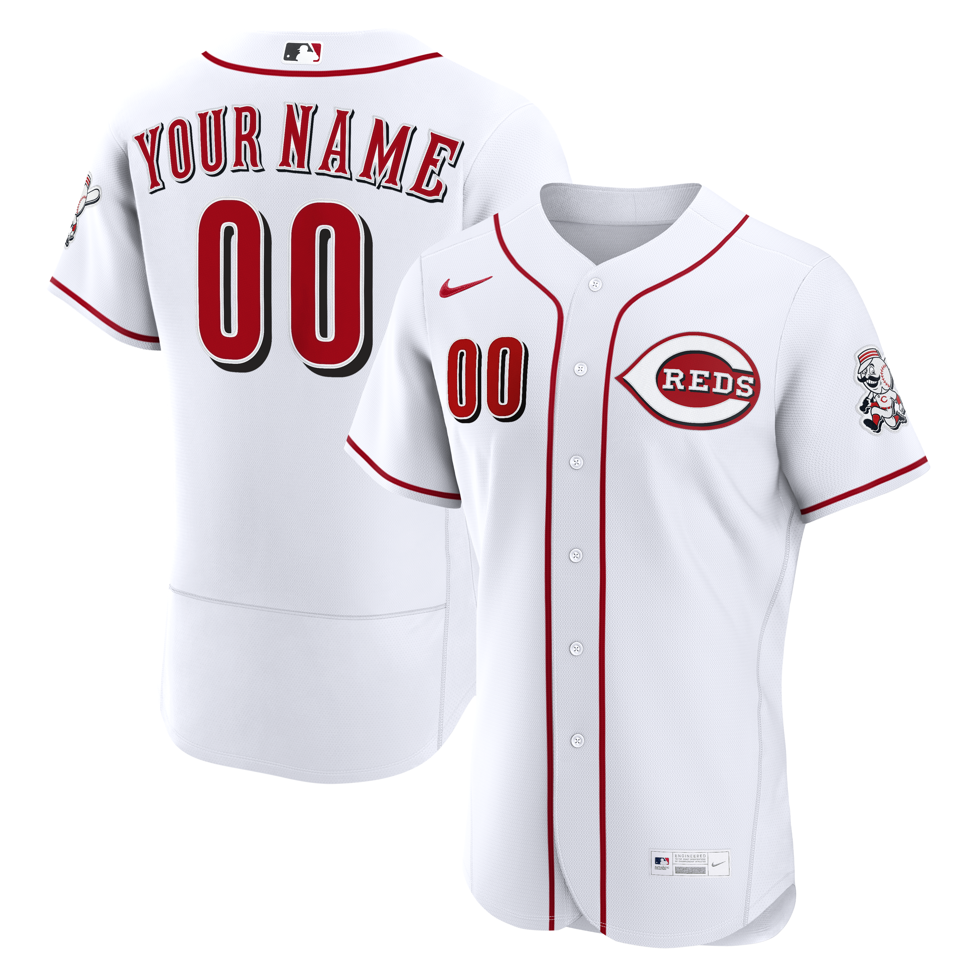  Cincinnati Reds Home Custom Jersey - White