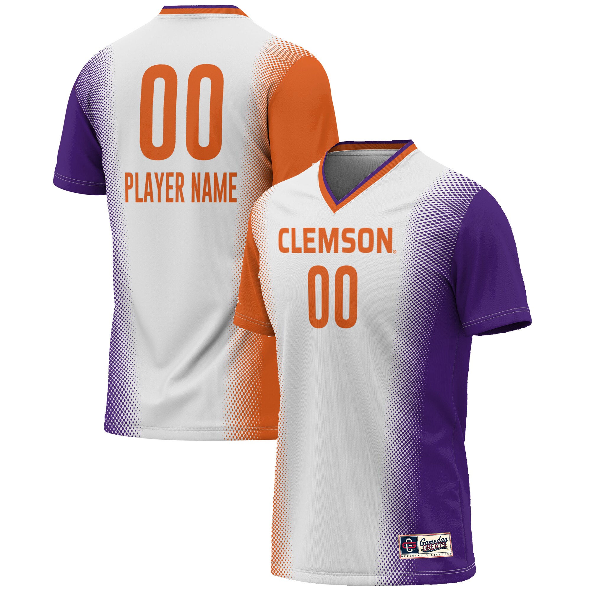  Clemson Tigers GameDay Greats Unisex NIL Pick-A-Player Lightweight Women's Soccer Jersey - White