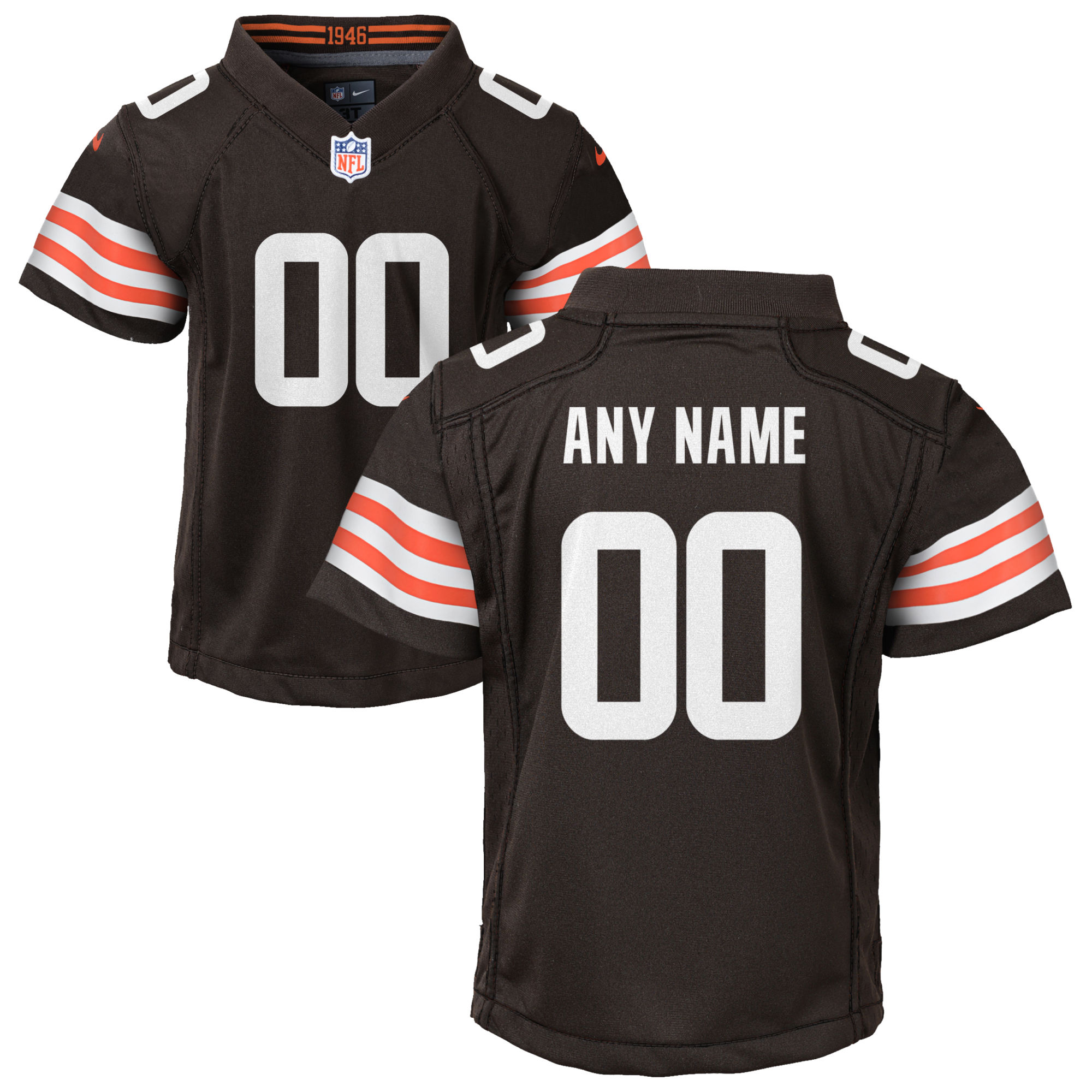  Cleveland Browns Youth Custom Game Jersey - Brown