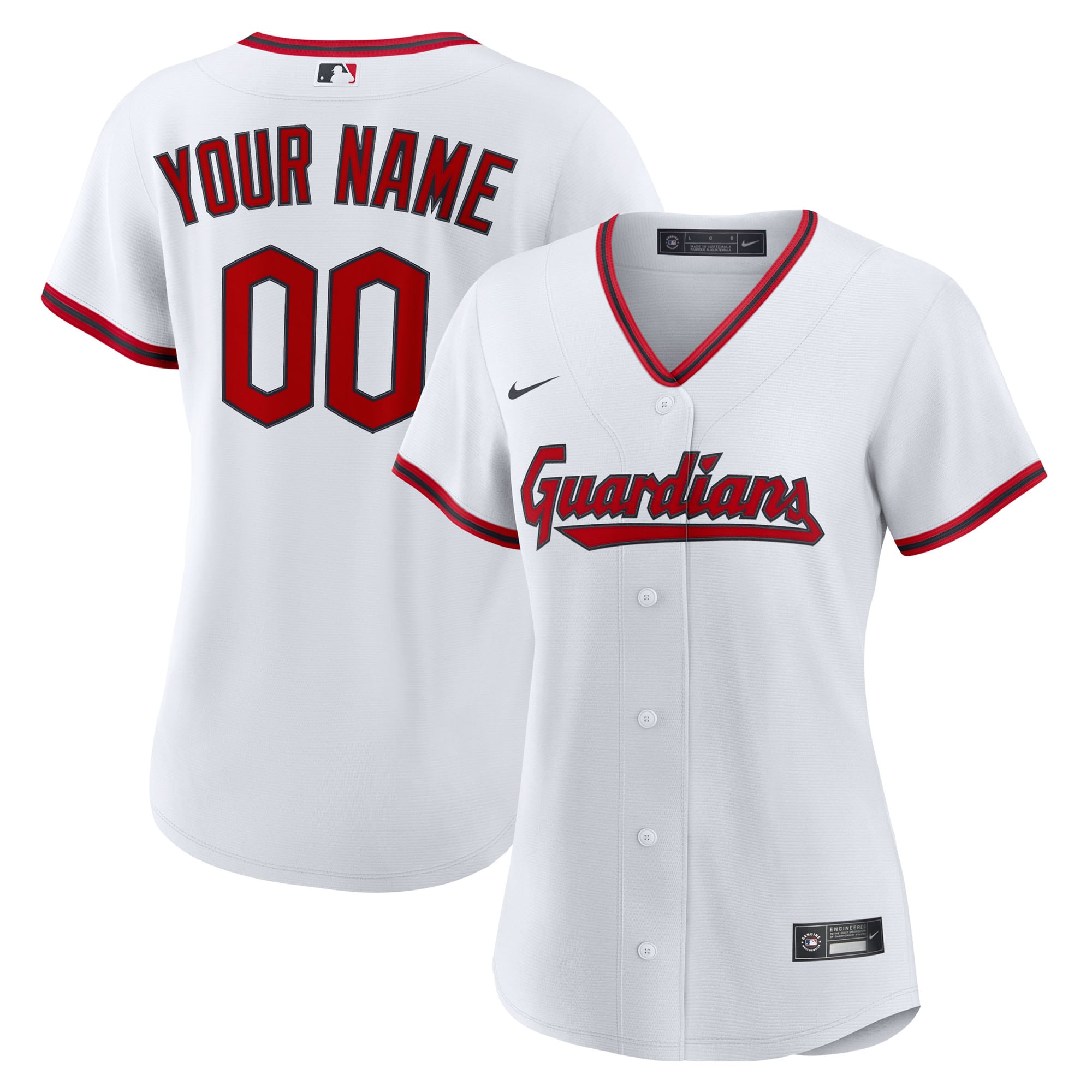  Cleveland Guardians Women's Home Custom 2.0 Jersey - White