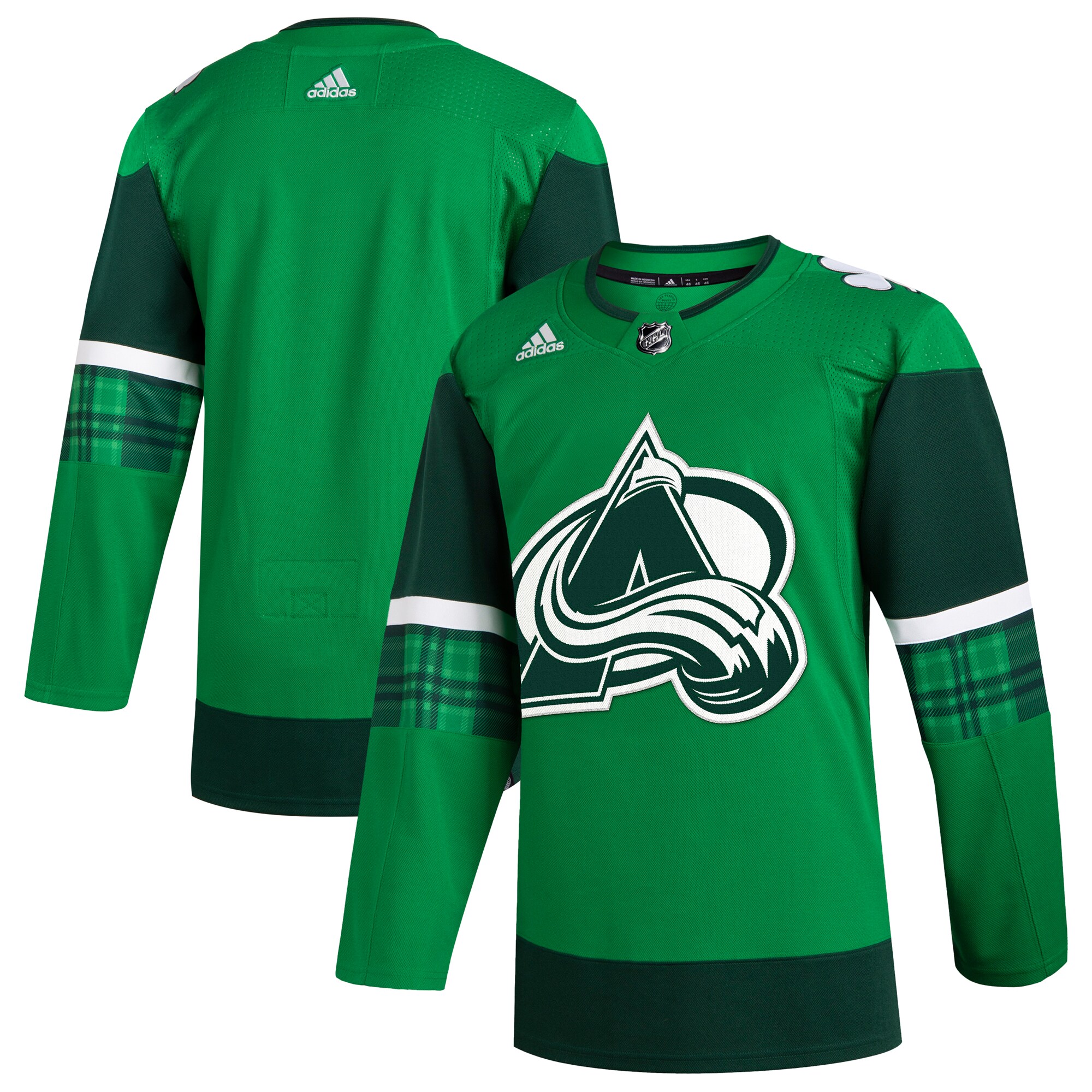  Colorado Avalanche adidas 2023 St. Patrick's Day Primegreen Authentic Jersey - Kelly Green