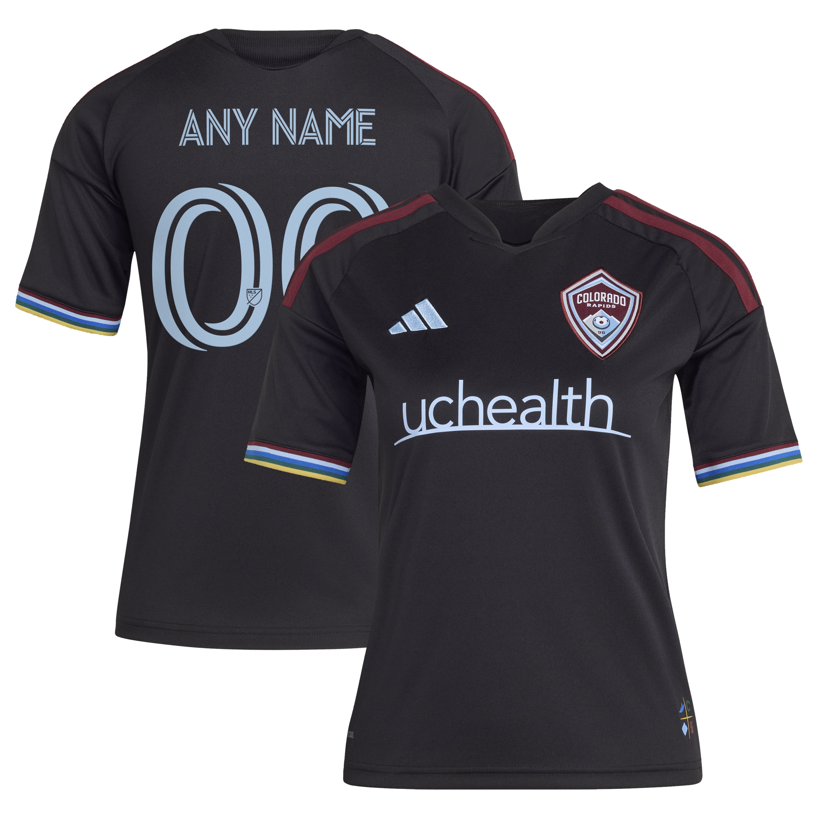  Colorado Rapids Youth 2026 Colorful Colorado Custom Jersey – Black