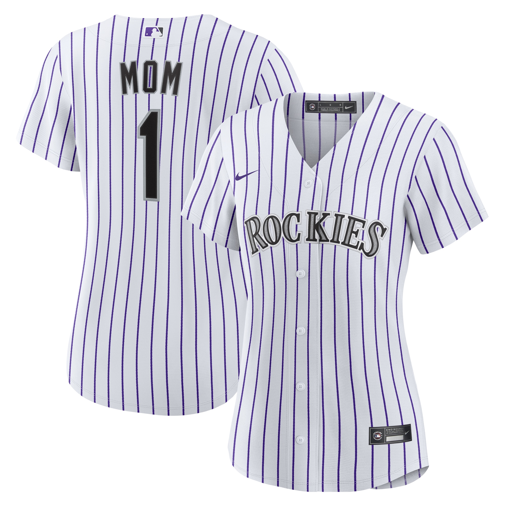  Colorado Rockies Women's #1 Mom Home Jersey - White