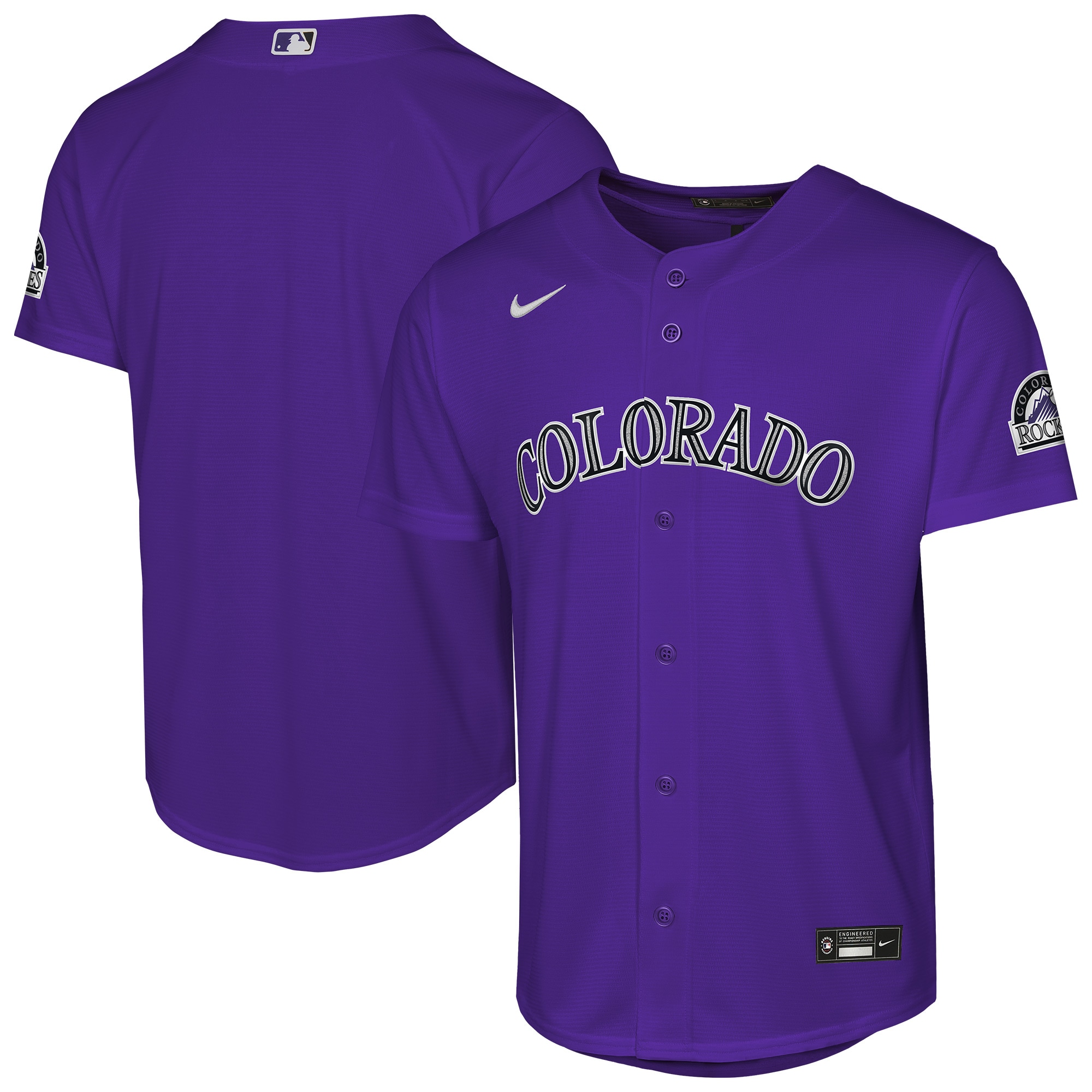  Colorado Rockies Youth Alternate 2 Stadium Jersey - Purple