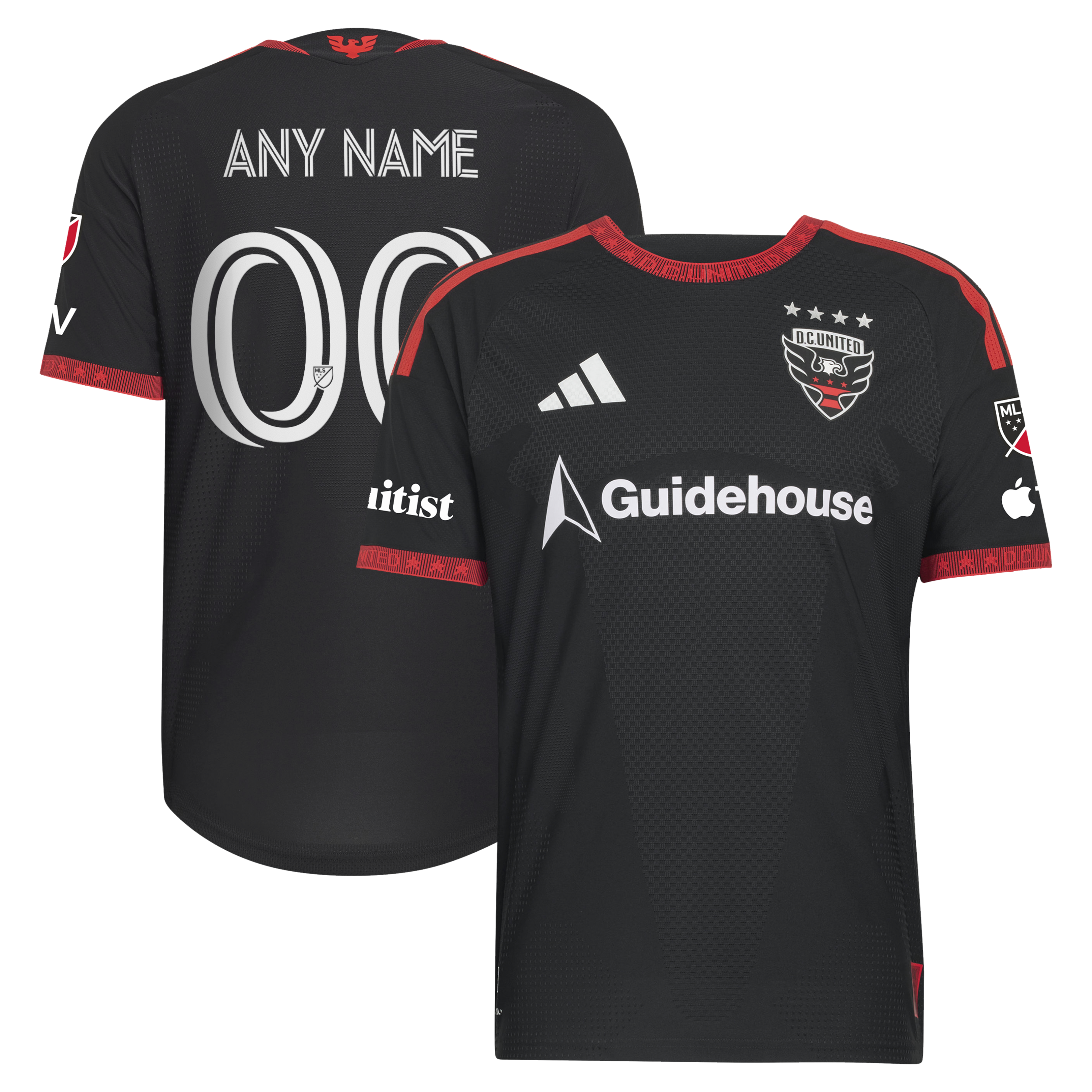  D.C. United 2026 Black-and-Red Kit On-Field Patch Custom Jersey - Black