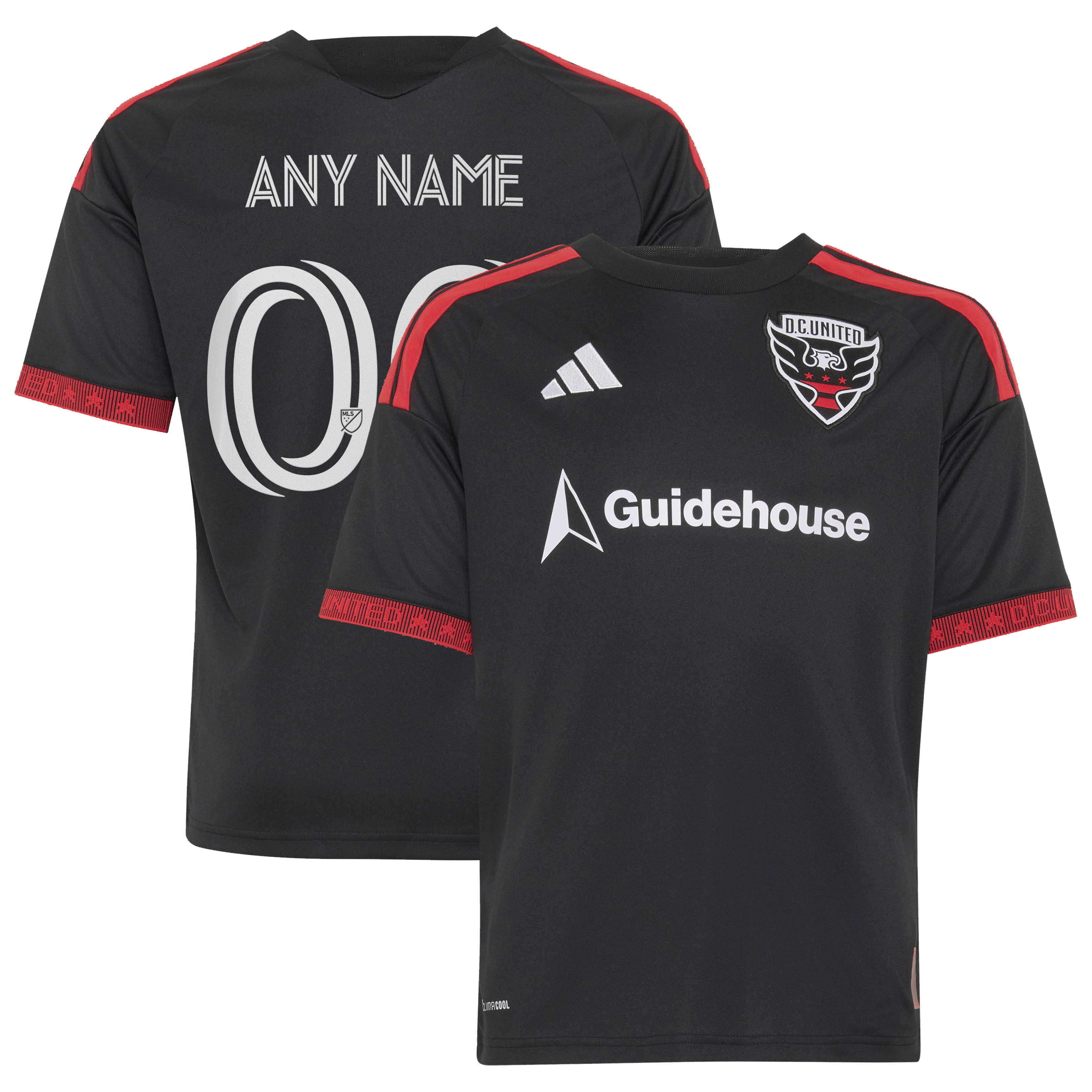  D.C. United Youth 2026 Black-and-Red Kit Custom Jersey - Black