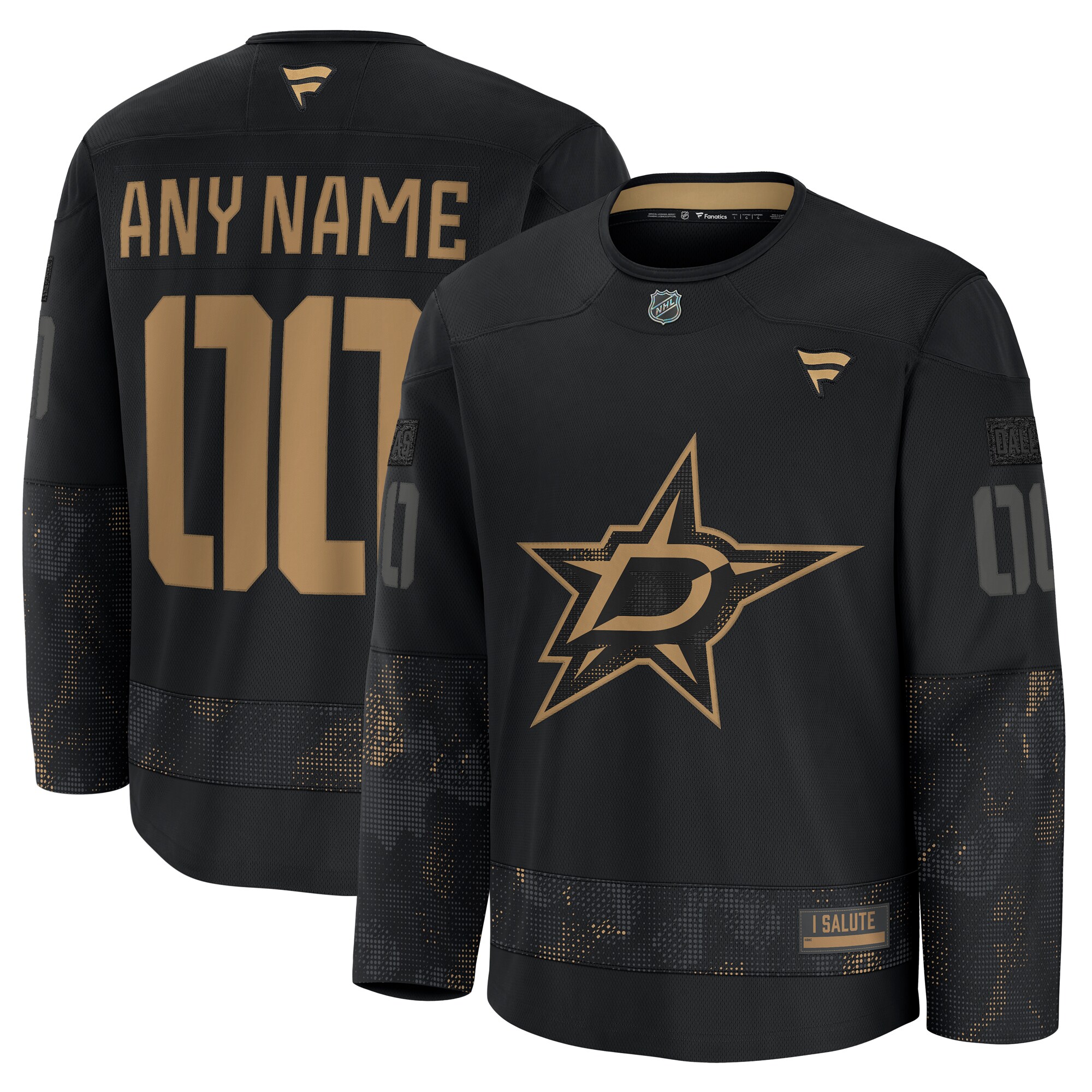  Dallas Stars Fanatics 2024 Military Appreciation Custom Practice Jersey - Black
