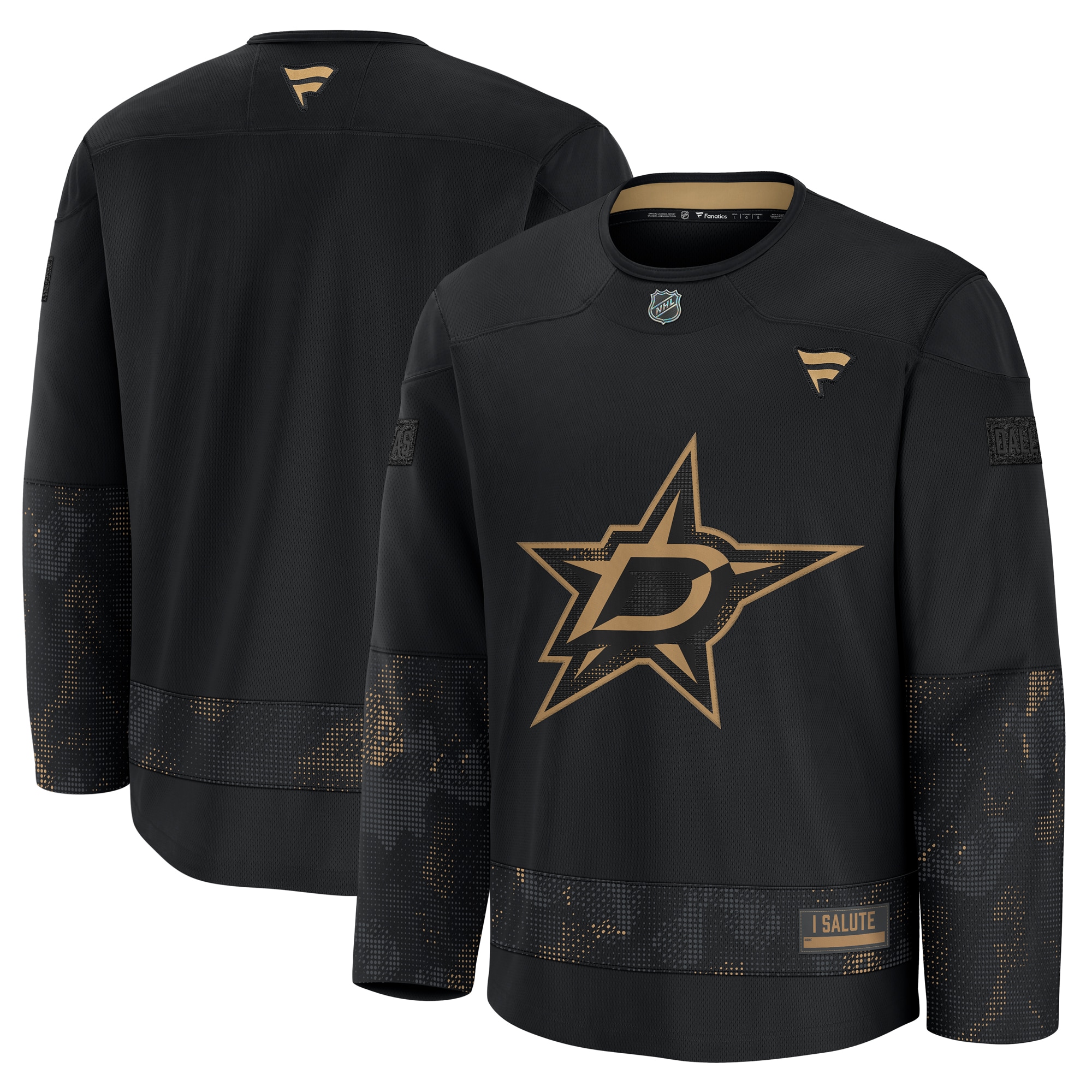  Dallas Stars Fanatics 2024 Military Appreciation Practice Jersey - Black