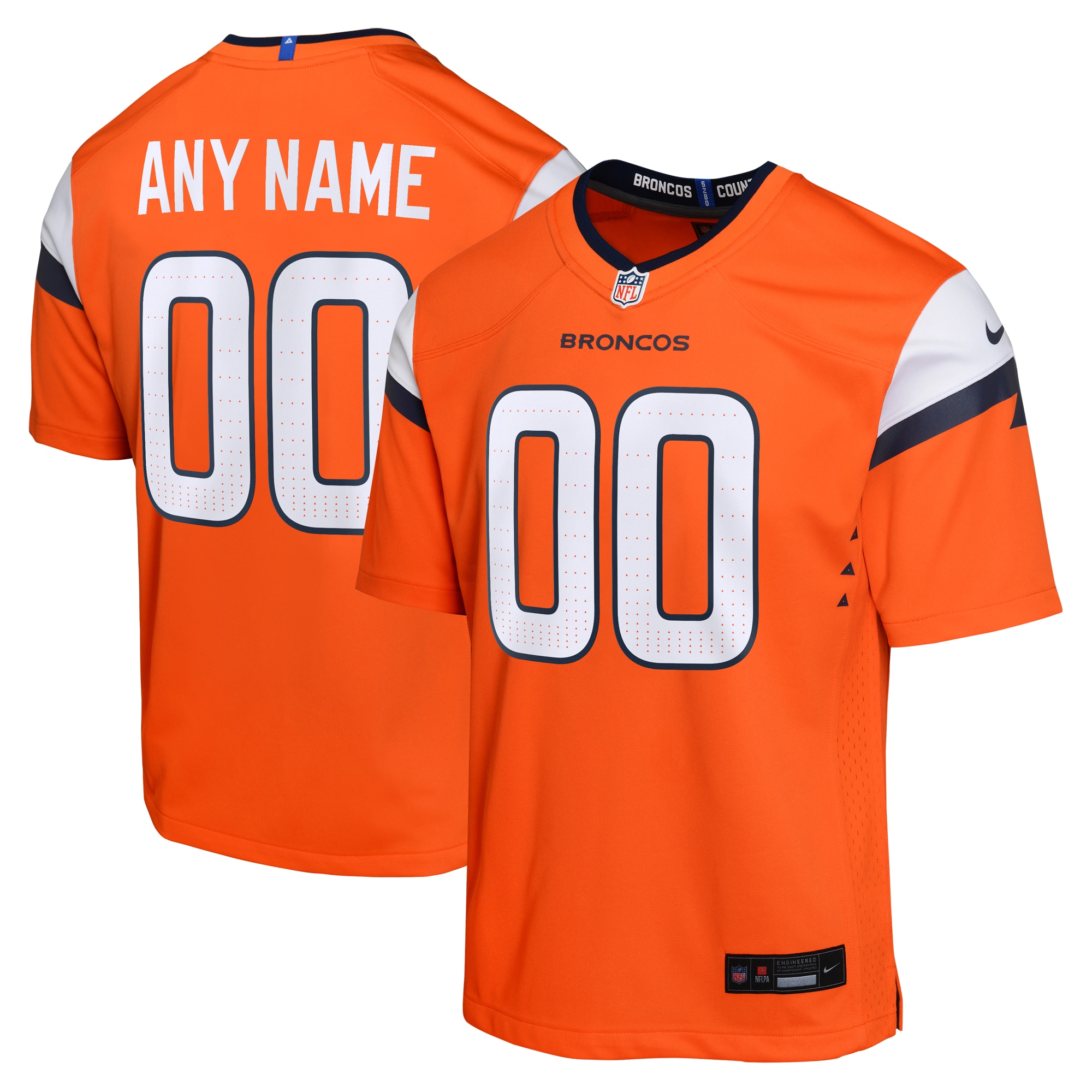  Denver Broncos Youth Mile High Collection Custom Game Jersey - Orange