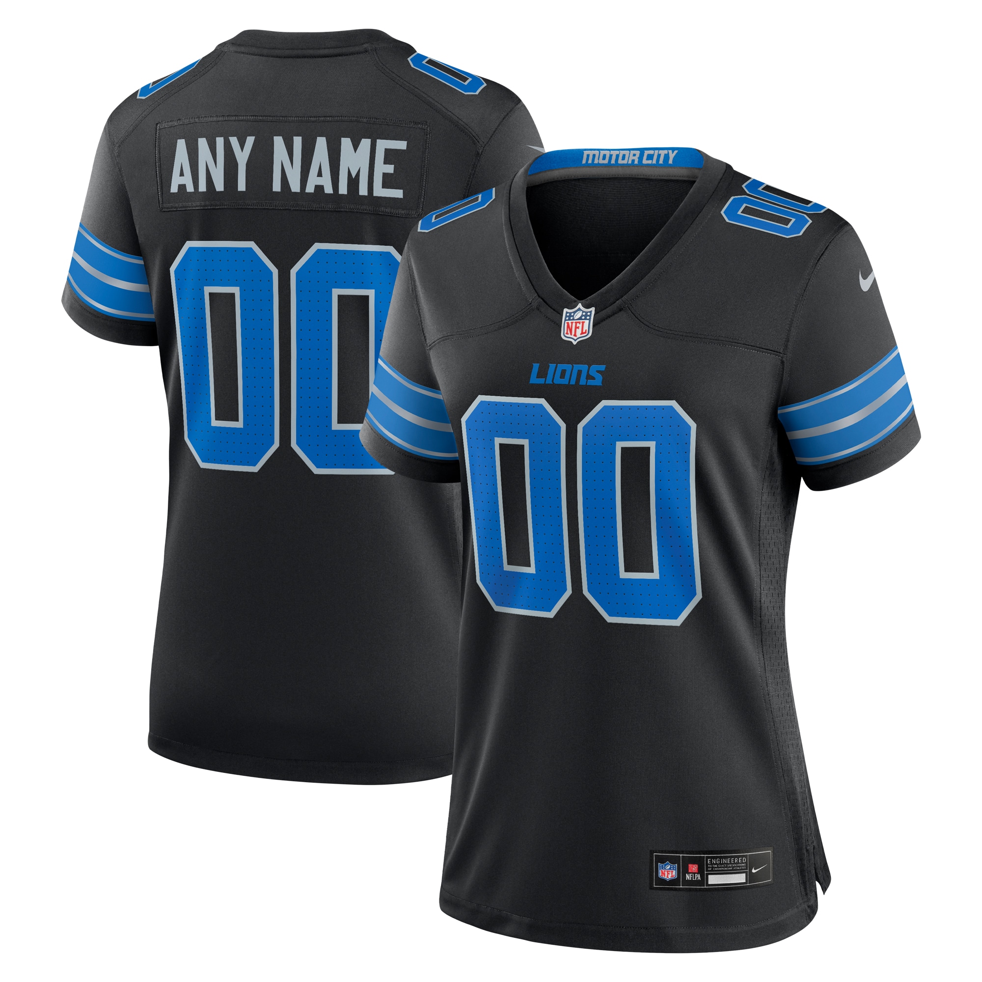  Detroit Lions Women's Alternate Custom Game Jersey