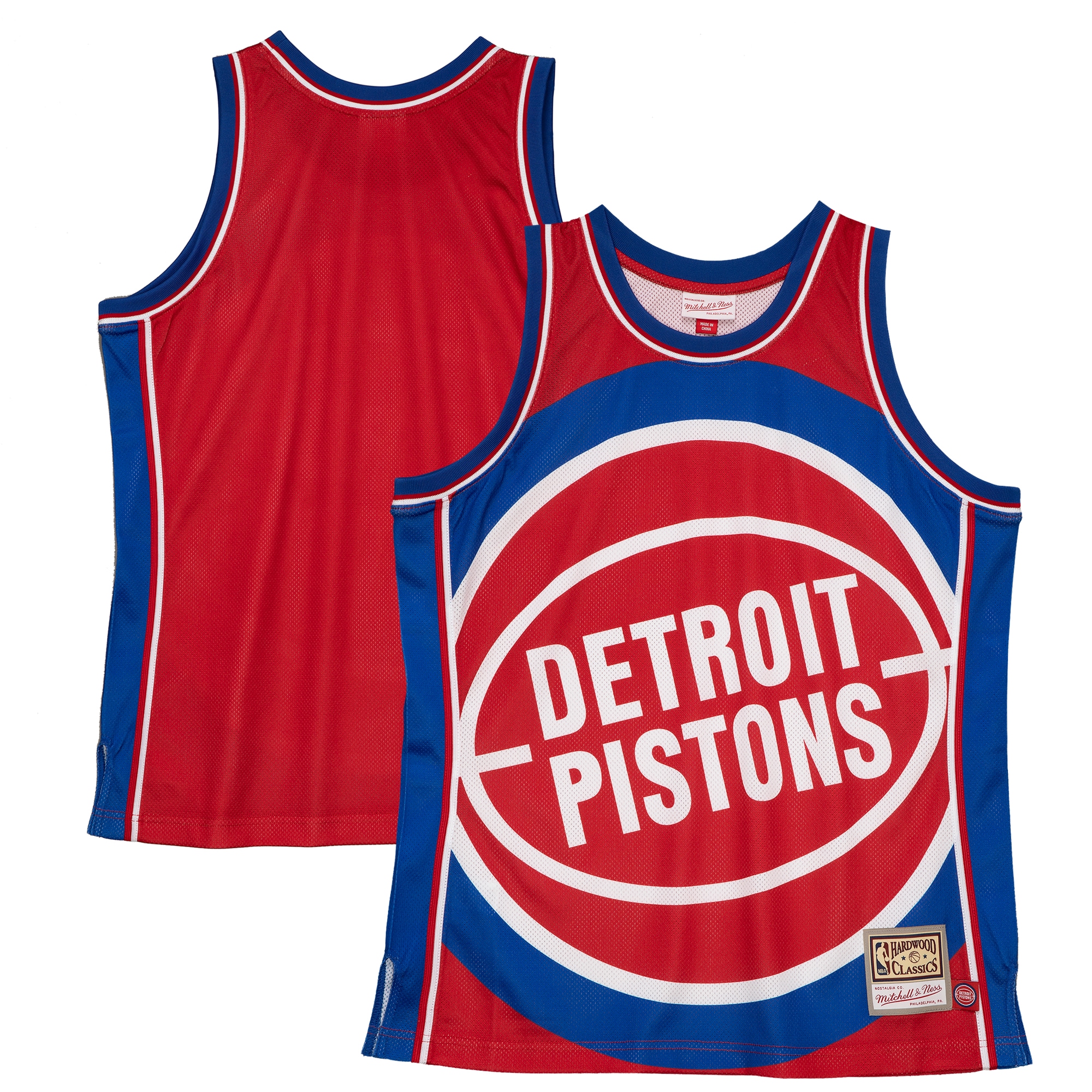  Detroit Pistons Mitchell & Ness Hardwood Classics Blown Out Fashion Jersey - Red