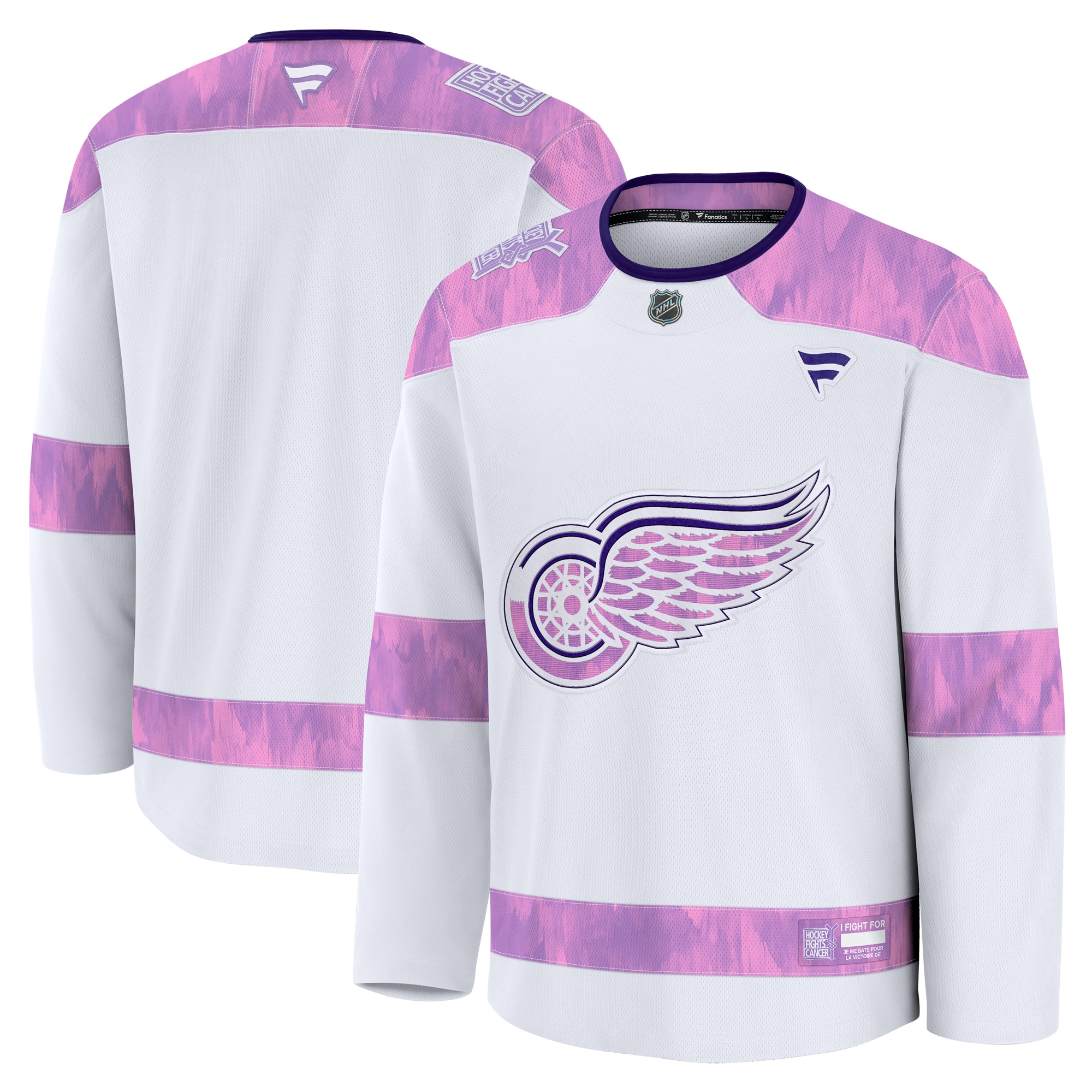  Detroit Red Wings Fanatics 2024 Hockey Fights Cancer Practice Jersey - White