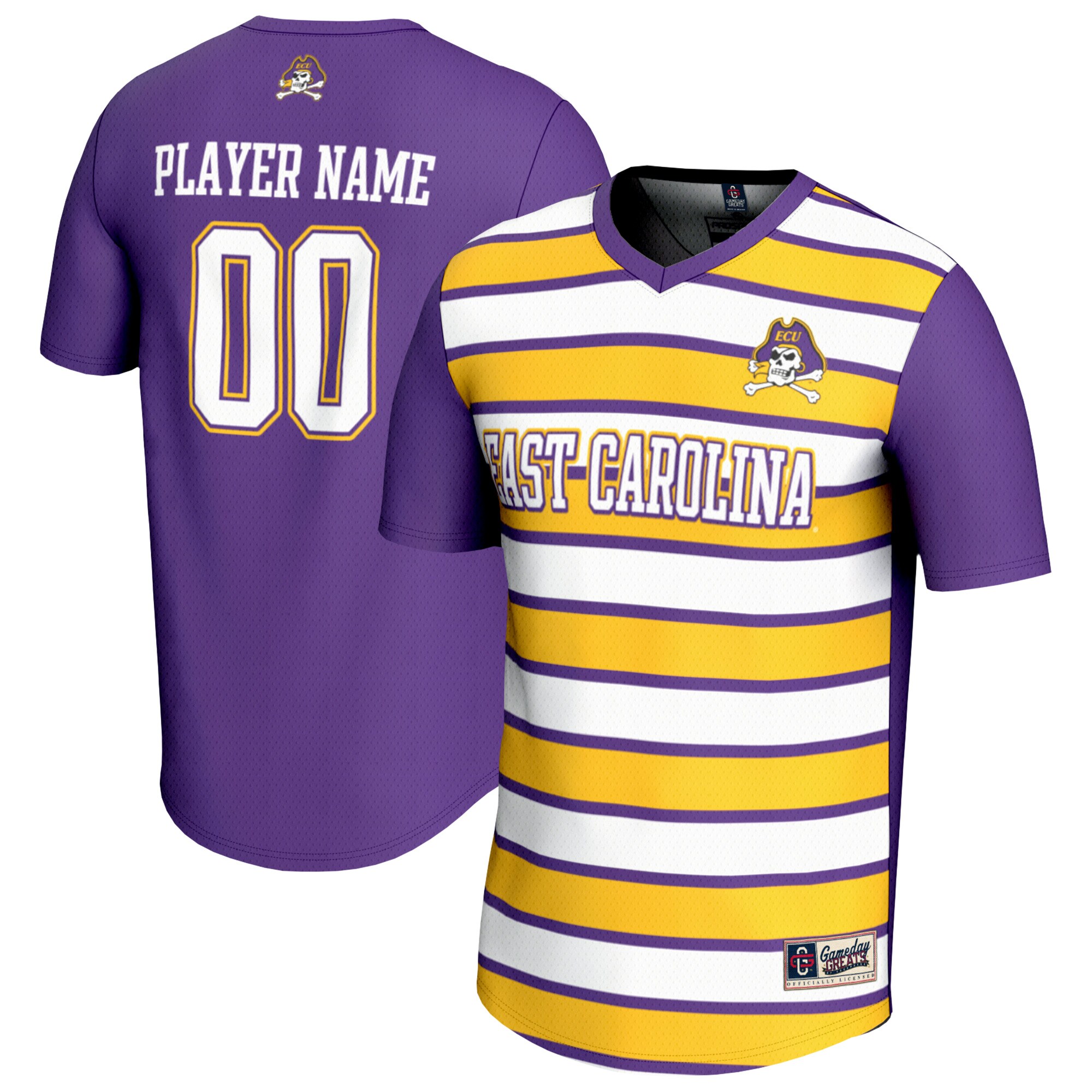  ECU Pirates GameDay Greats Unisex NIL Pick-A-Player Collegiate Women's Soccer Lightweight Fashion Jersey - Purple