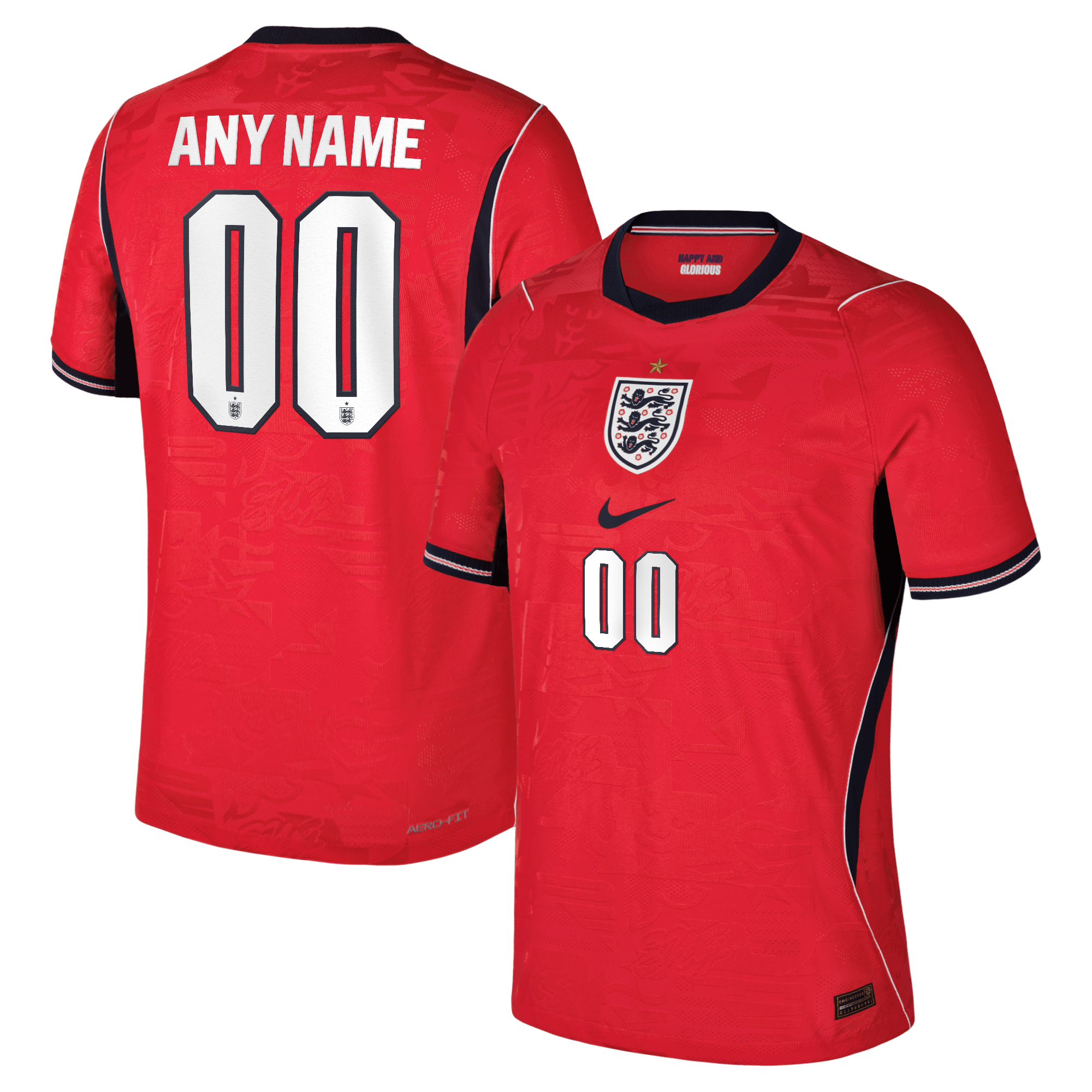  England National Team 2026 Away Match Custom Jersey - Red