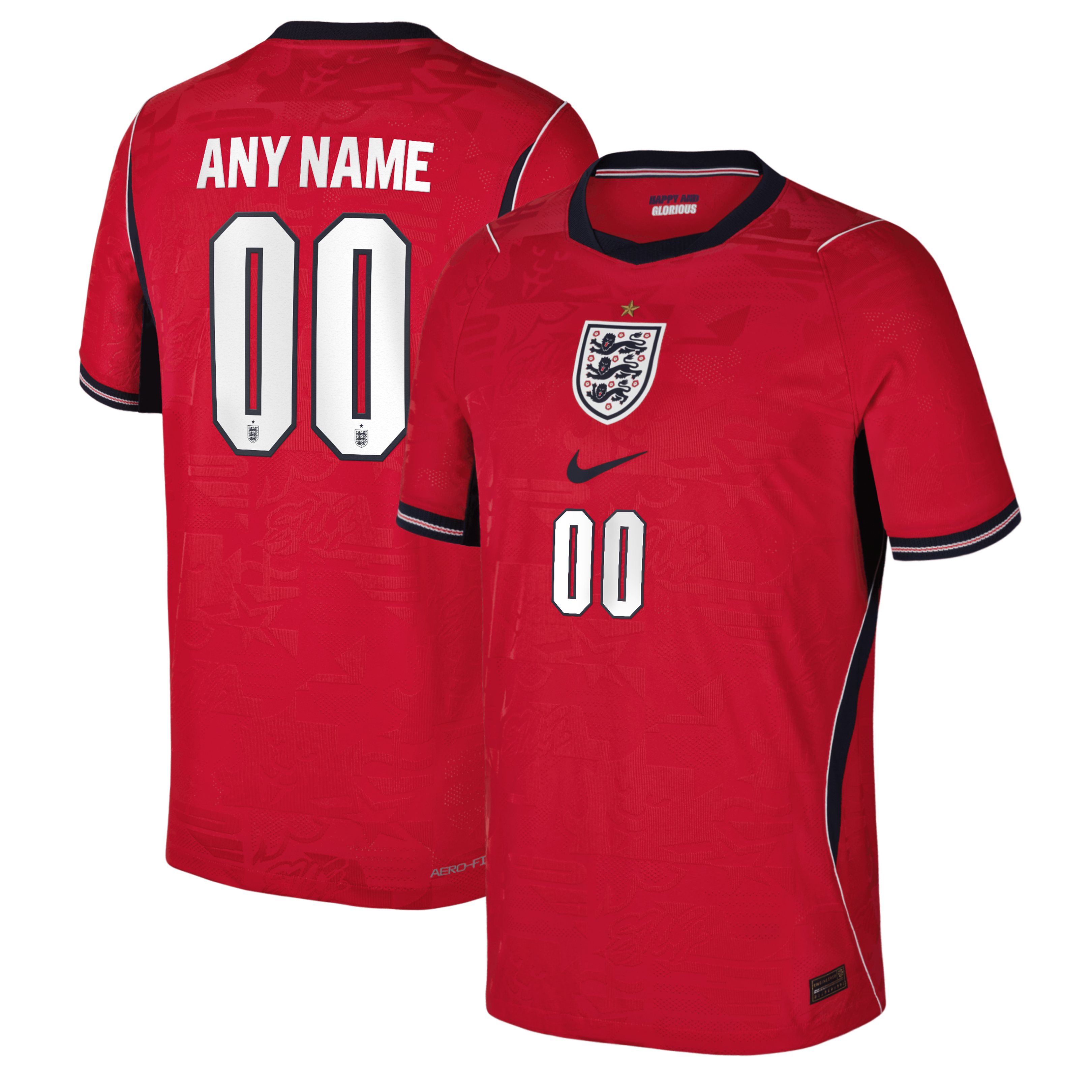  England National Team Youth 2026 Away Match Custom Jersey - Red