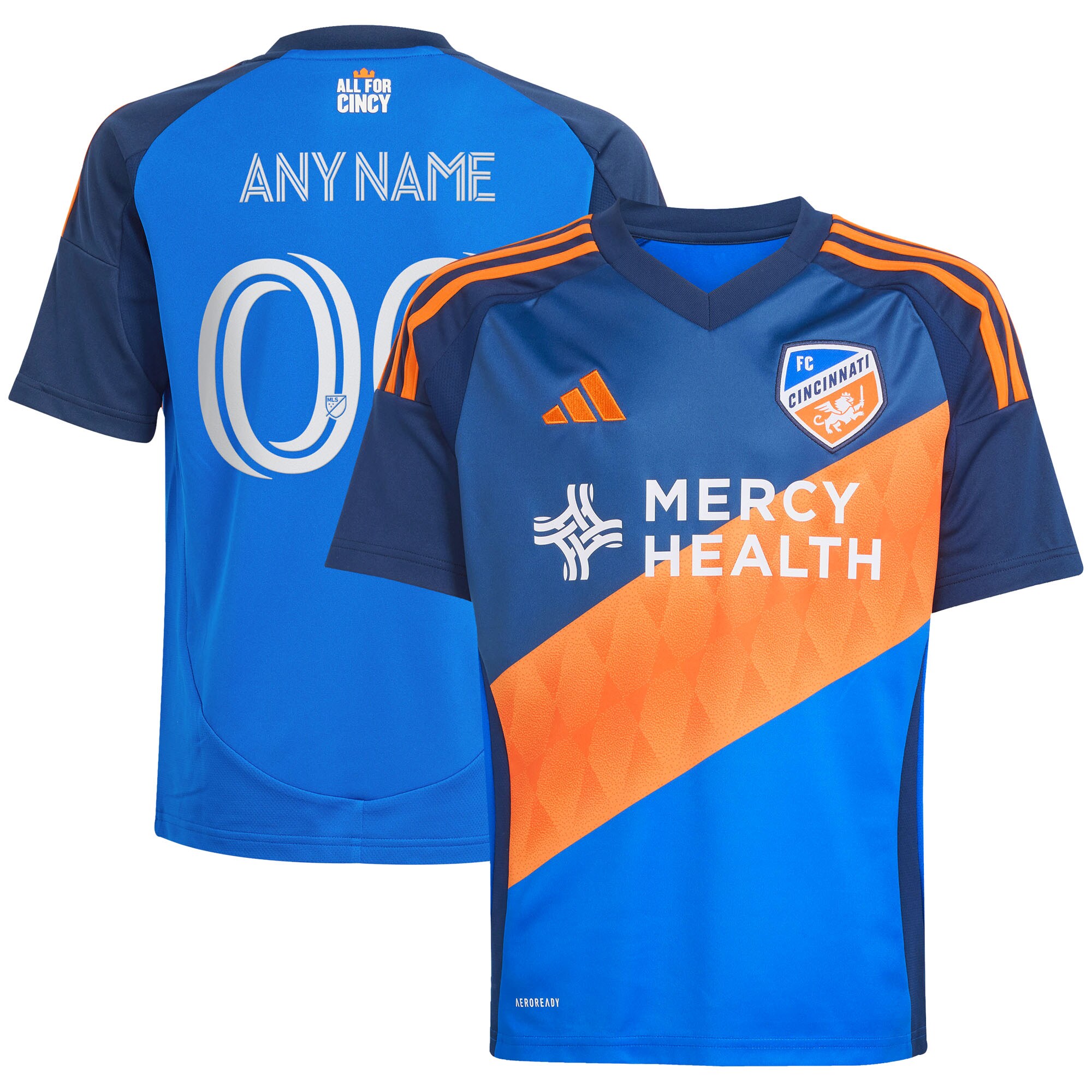  FC Cincinnati Youth 2025 Orange and Blue Legacy Kit Custom Jersey - Blue